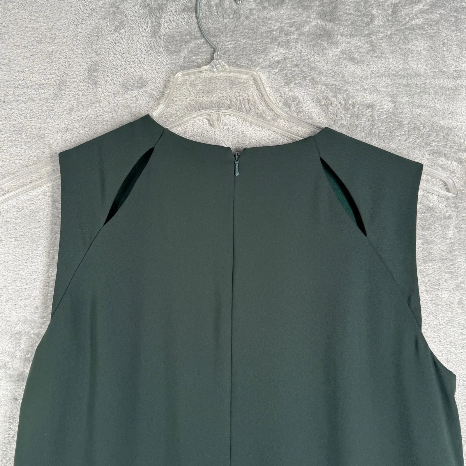 Reiss Sleeveless Layered Sheath Dress Womens 8 Dark‎ Green Minimalist Party Work - Image 6