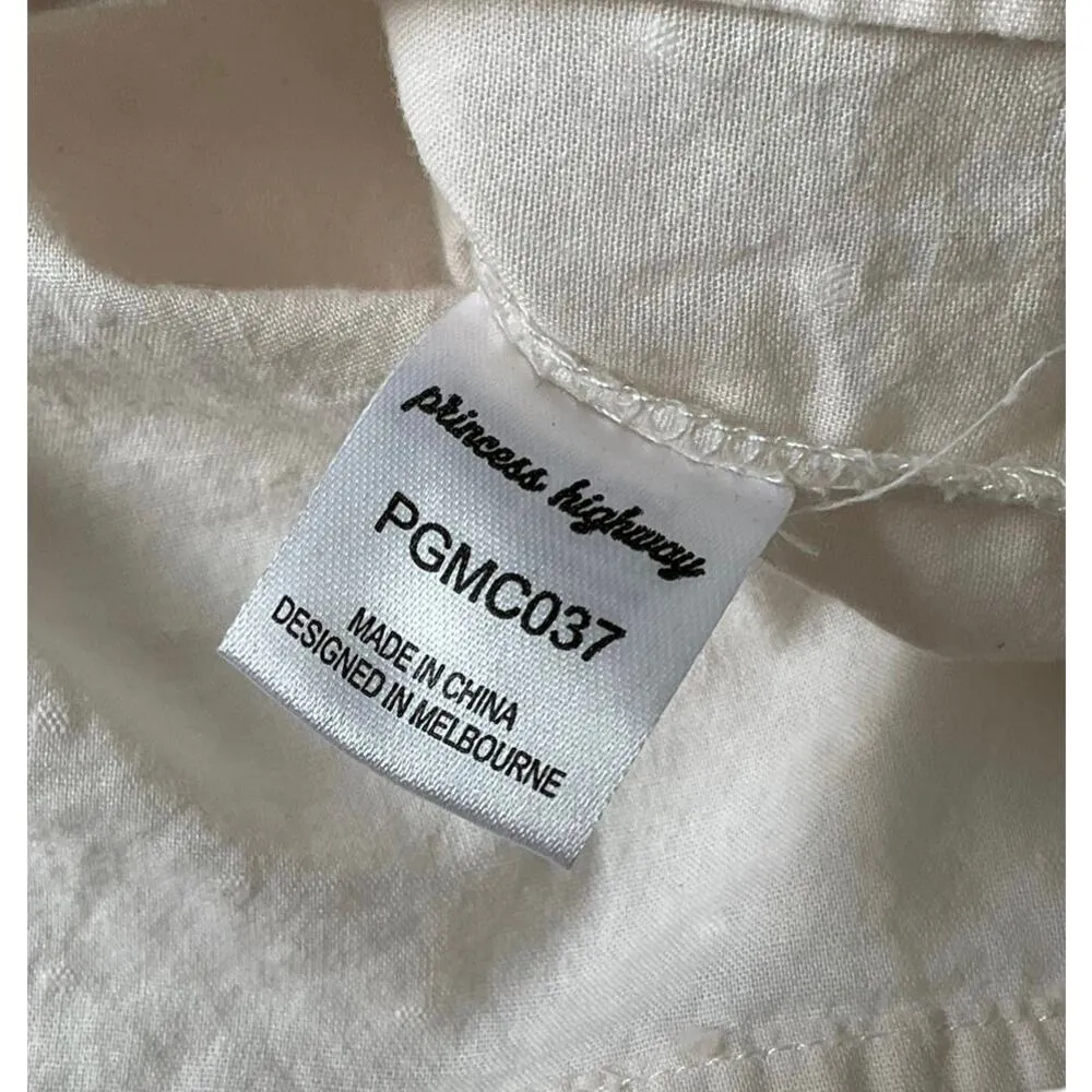 Modcloth Princess Highway Light Peach Cotton Round Neck Women's Size 12 | 35-23 - Image 4