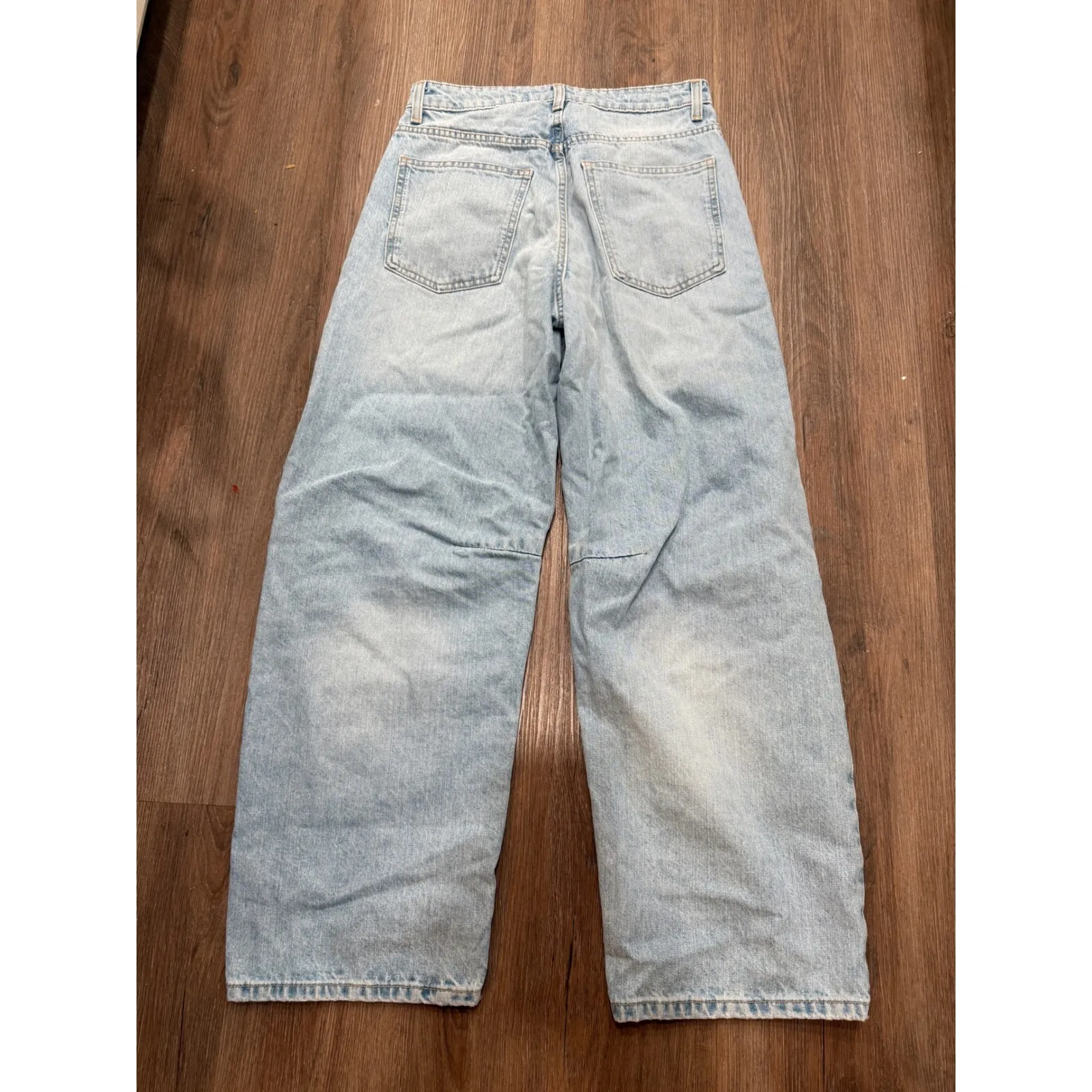 ZARA Wide Leg Light Wash Denim Jeans Womens EUR 34 USA 2 - Image 4