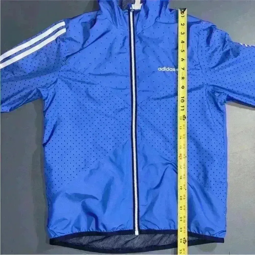Adidas Neo Windbreaker Jacket Junior/Medium Blue Polka Dot Full Zip - Image 12