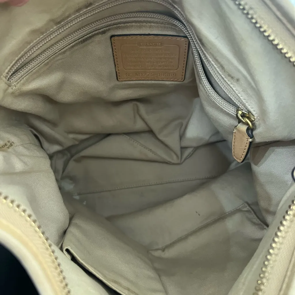 Coach M1275-19889 Legacy Duffle Tan Leather Large Squared Tassel Shoulder Bag - Image 8