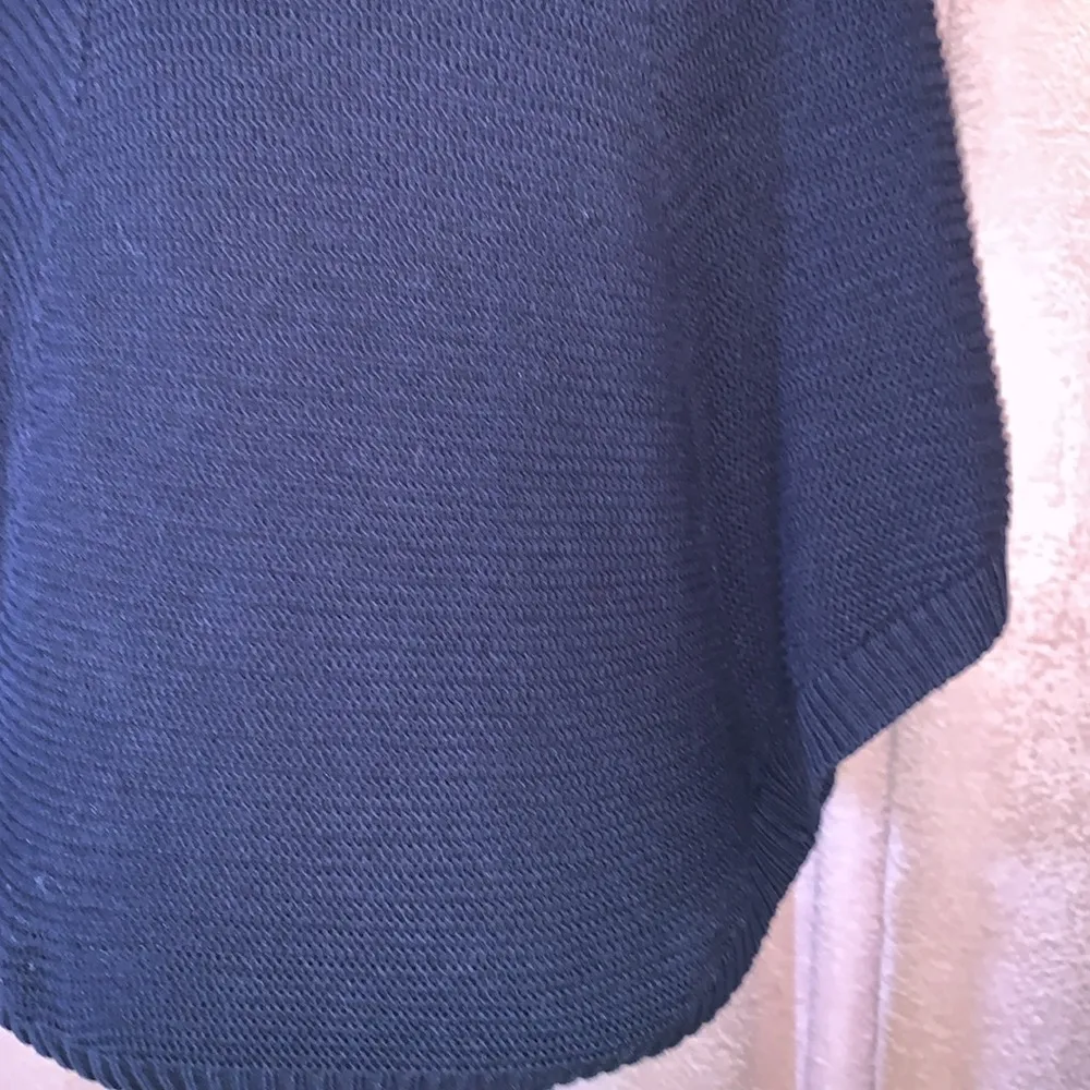 Banana Republic Size XS Navy Hooded Poncho Sweater - Image 8