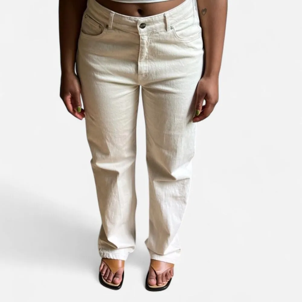 Djerf Avenue Cream Straight Leg Jeans Scandi Minimalist Capsule – Sz 29 - Image 7