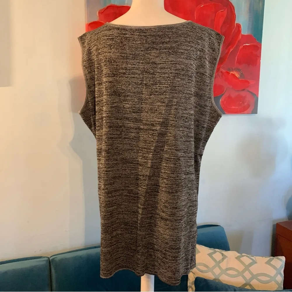 Exclusively Misook Women's Tank Top Black Heathered Sleeveless Pullover Size 2X - Image 4