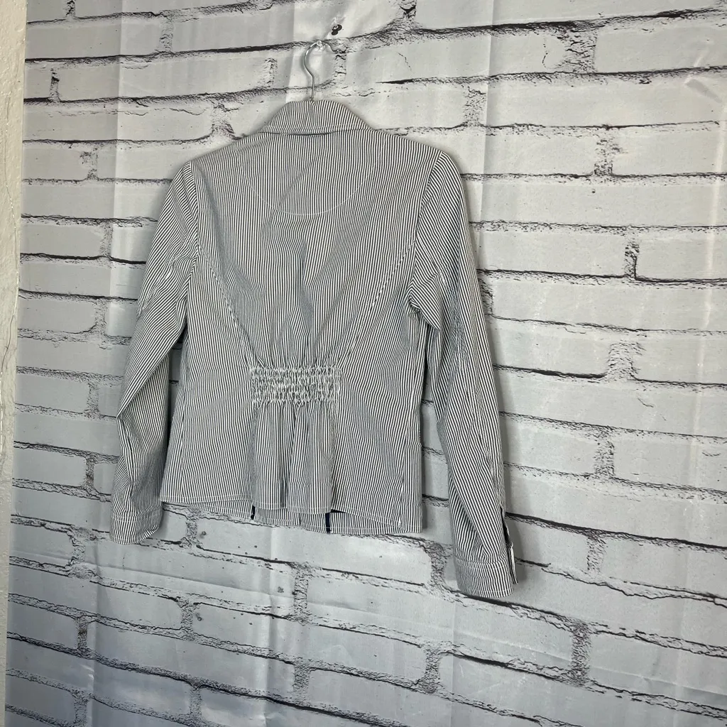 Vintage Charter Club Petite Striped Button Down Shirt LongSleeve Cinched XS Y2K - Image 9