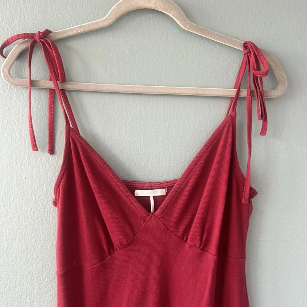 Burgundy Women’s Midi Sun Dress Size Small - Image 2