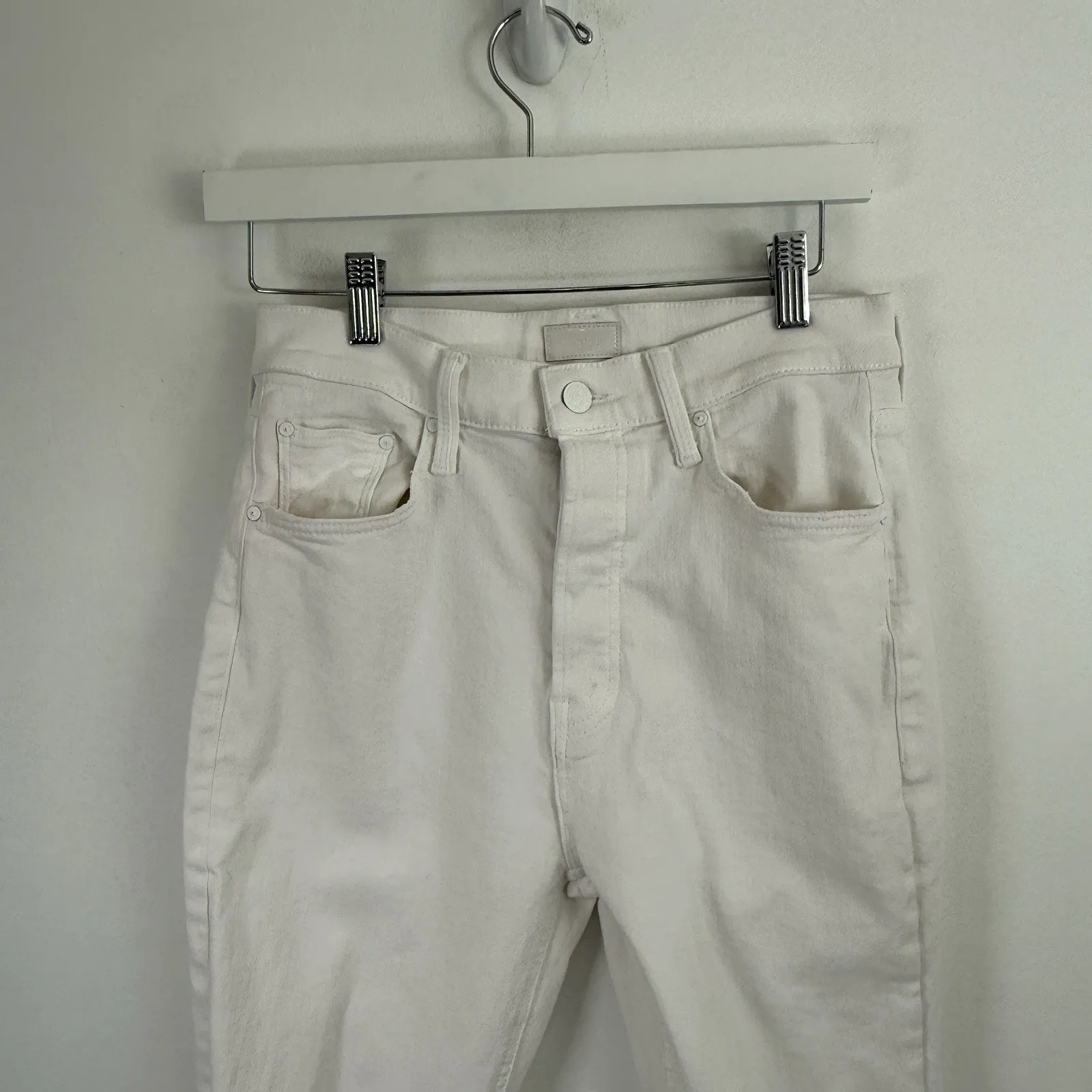 Mother Denim The Tripper Ankle Fray Unfairest of Them All White Jeans Womens 27 - Image 3