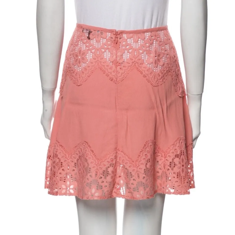 For Love & Lemons Blush Pink Crochet Embroidered Skirt XS - Image 4