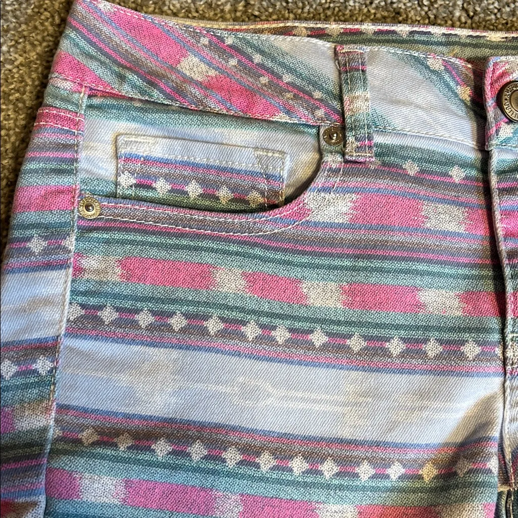 American Eagle Outfitters Aztec Tribal Jean Shorts 6 - Image 2