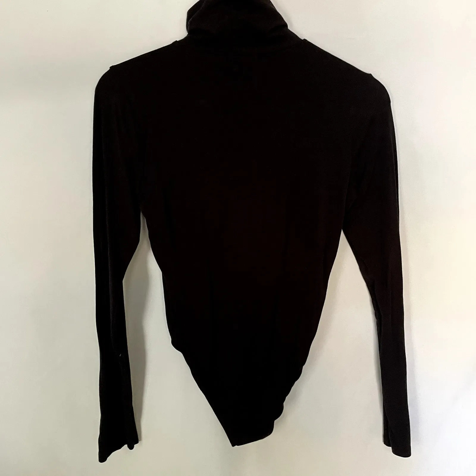 Heart & Hips black long sleeved turtleneck bodysuit women's size M cotton rayon - Image 6