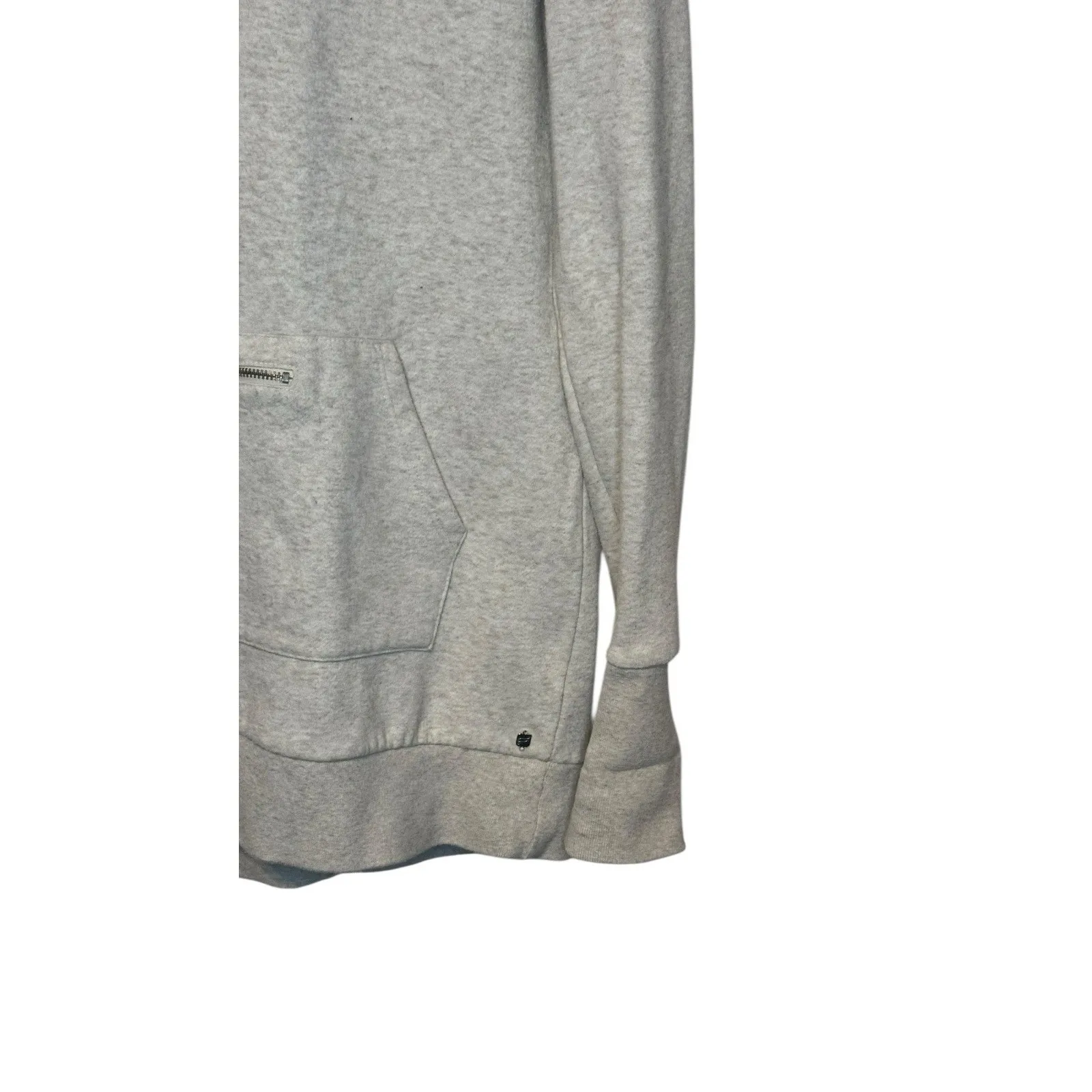 Fabletics Women Sweatshirt Funnel Neck Pullover Thumbholes Pockets Cream Medium - Image 2