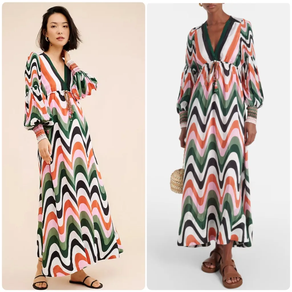 FARM Rio Wave Gradient V Neck Maxi Dress - Image 2