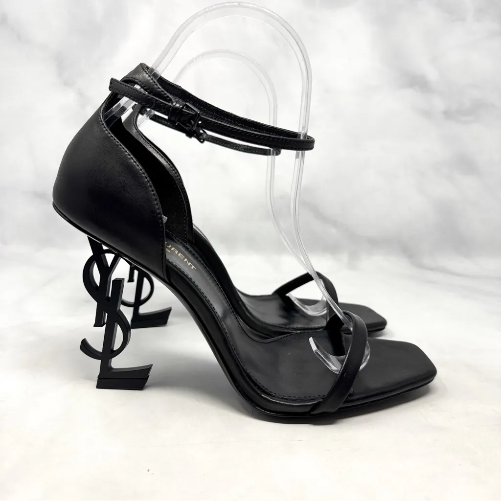 NEW Saint Laurent Opyum 110 YSL Cassandre Leather Stiletto Sandal Heels Black 41 - Image 3