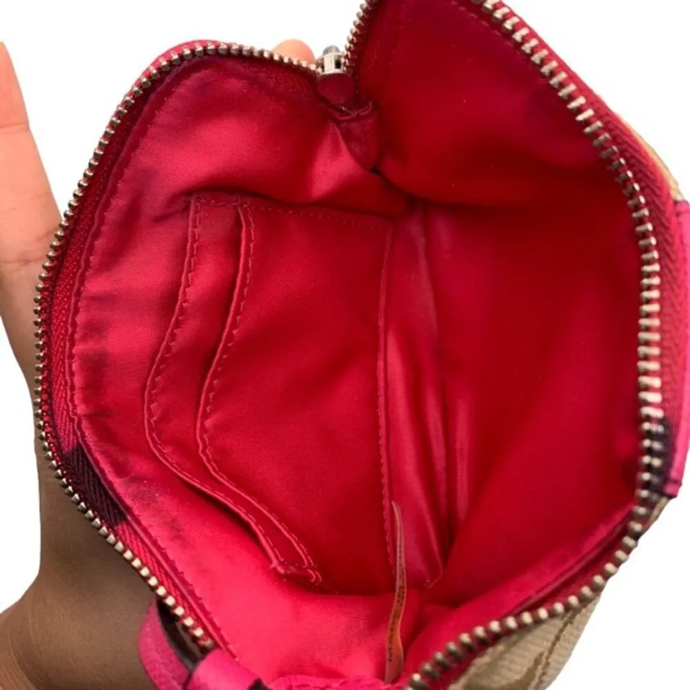 COACH Tan Pink Signature Canvas Wristlet - Image 5