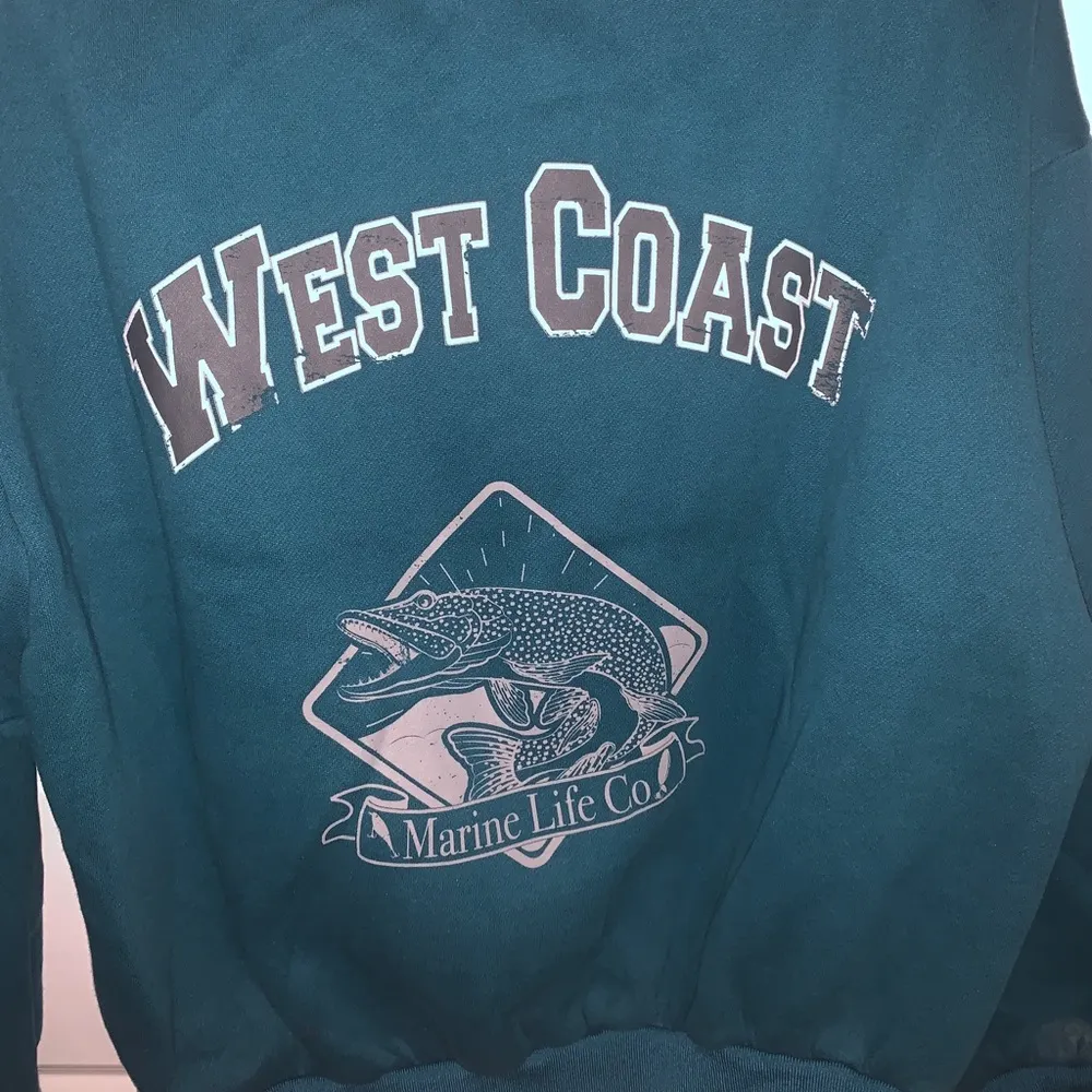 Teal adika marine life crewneck pullover - Image 4