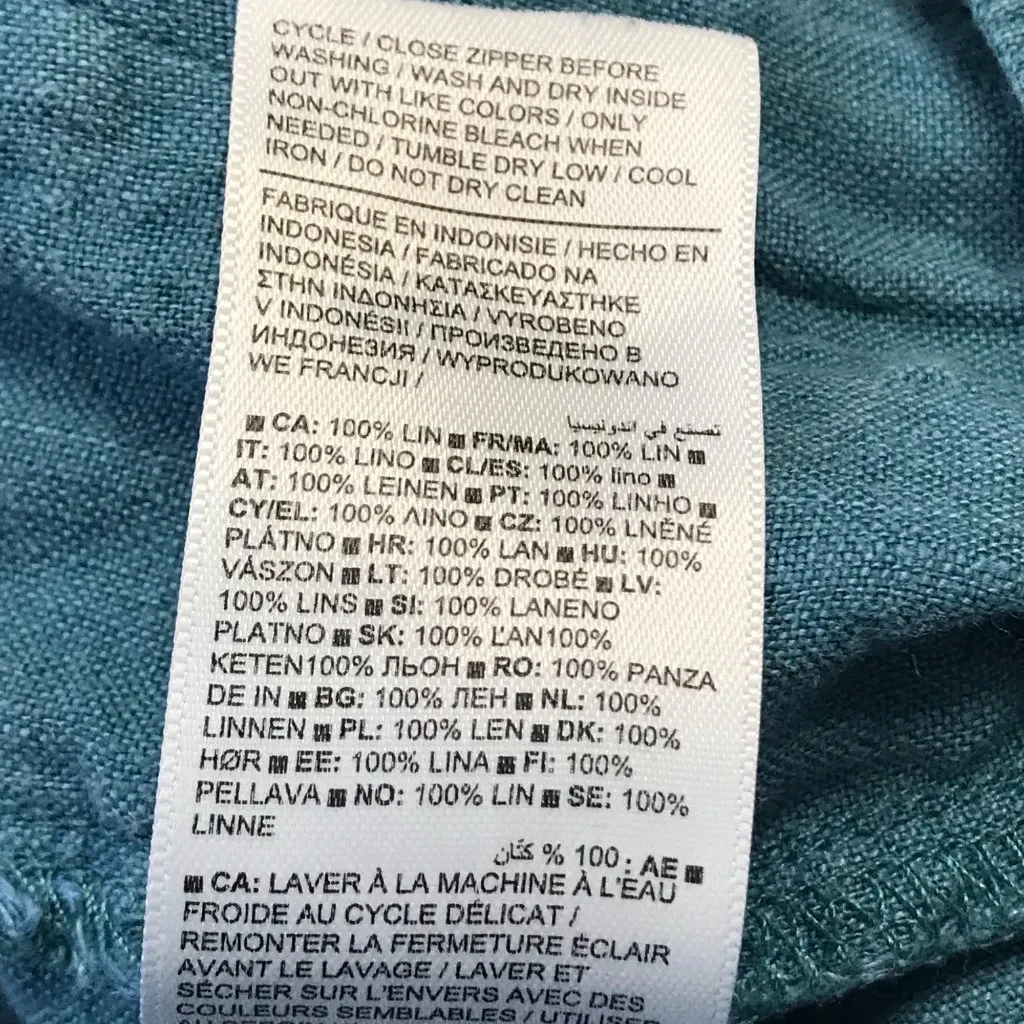 Athleta Retreat‎ Linen Mid-Rise Wide Leg Pants Women's Plus Size 16 Split Hems - Image 6