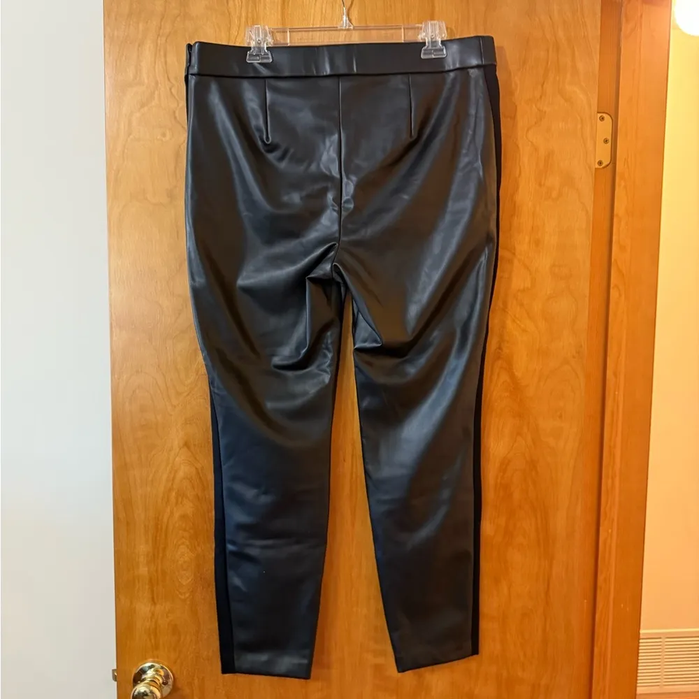 Talbots Portland Faux Leather Legging Pants Side Zip Black NWT Women’s Size 14 - Image 9