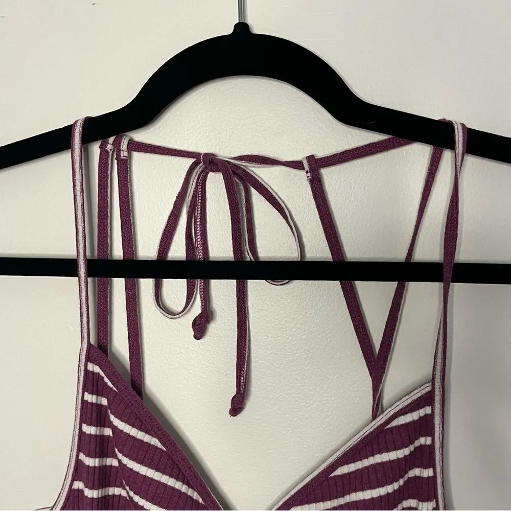 A&F Purple-White Striped Ribbed Summer Dress - Image 7