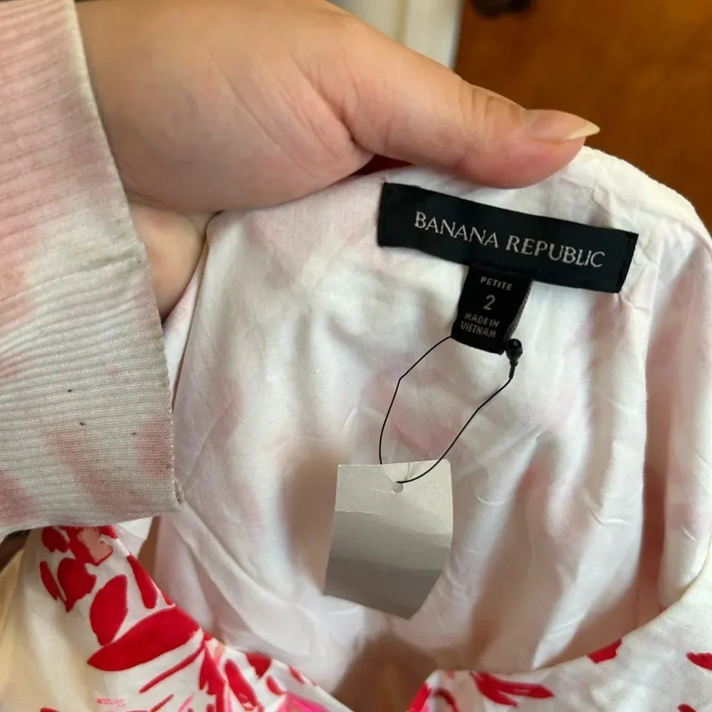 NWT BANANA REPUBLIC FLORAL LINEN COTTON DRESS - Image 5