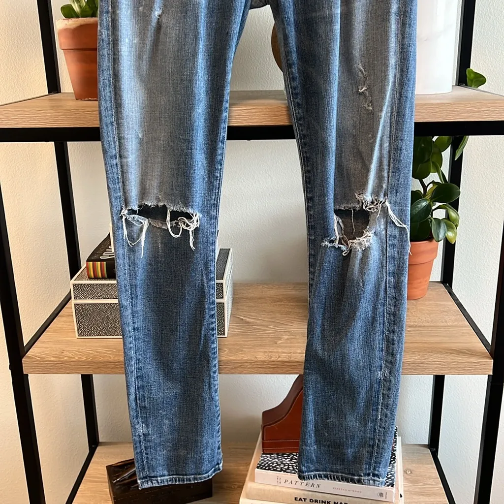 Citizens Of Humanity Low Rise Distressed Skinny Jeans, 27 - Image 5