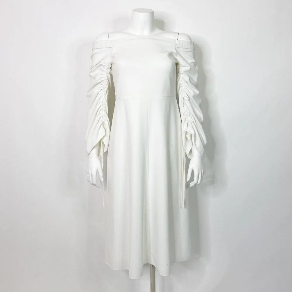 TIBI White Off the Shoulder Midi Dress - Image 25
