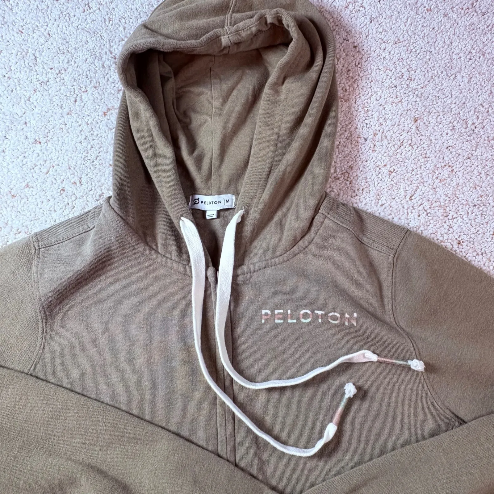 Peloton Full Zip Hoodie Zip Women's Medium olive Athleisure Sweatshirt - Image 9