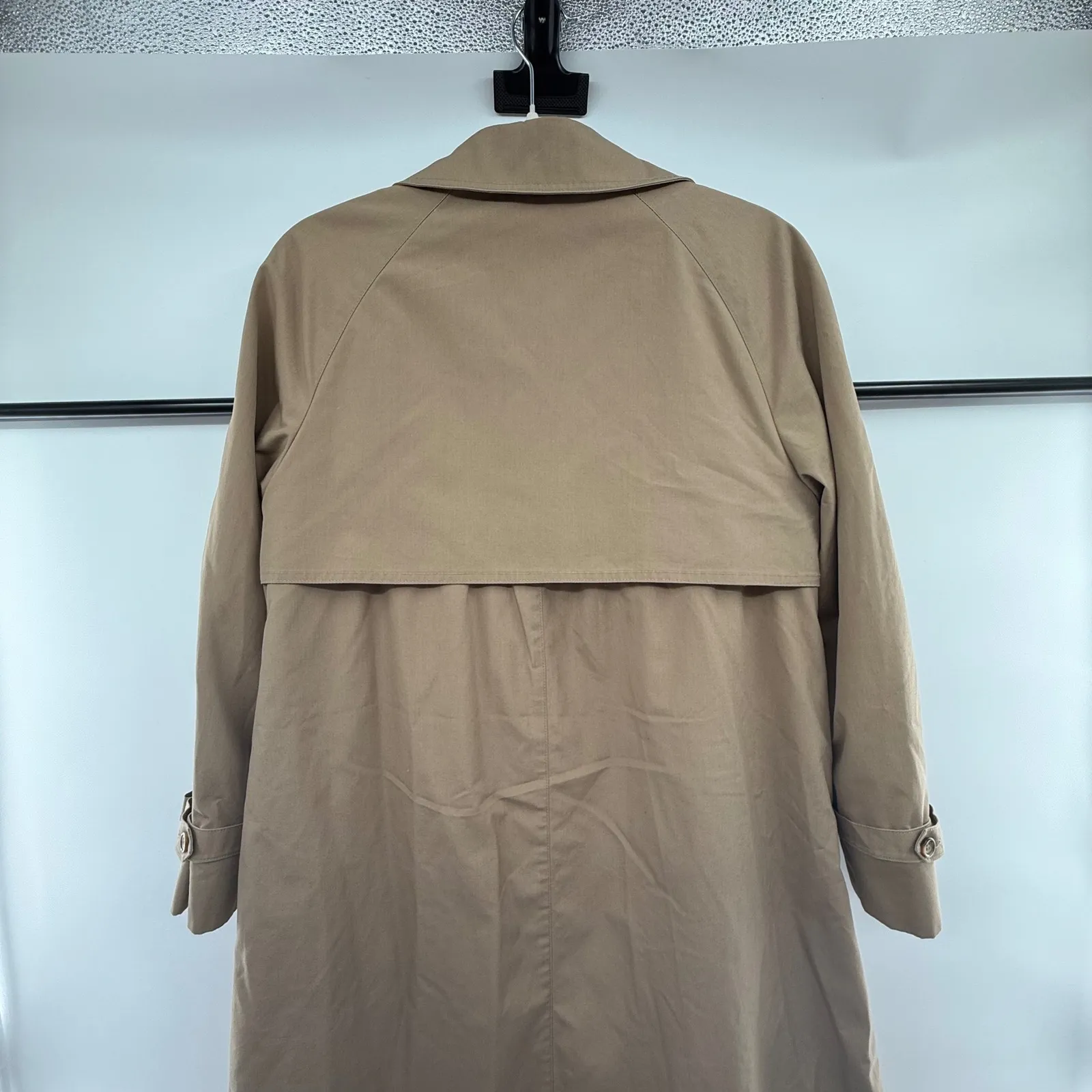 Vintage Lord & Taylor Archive Trench Coat Red Wool Lined Made in USA Petite 8 Tan - Image 8