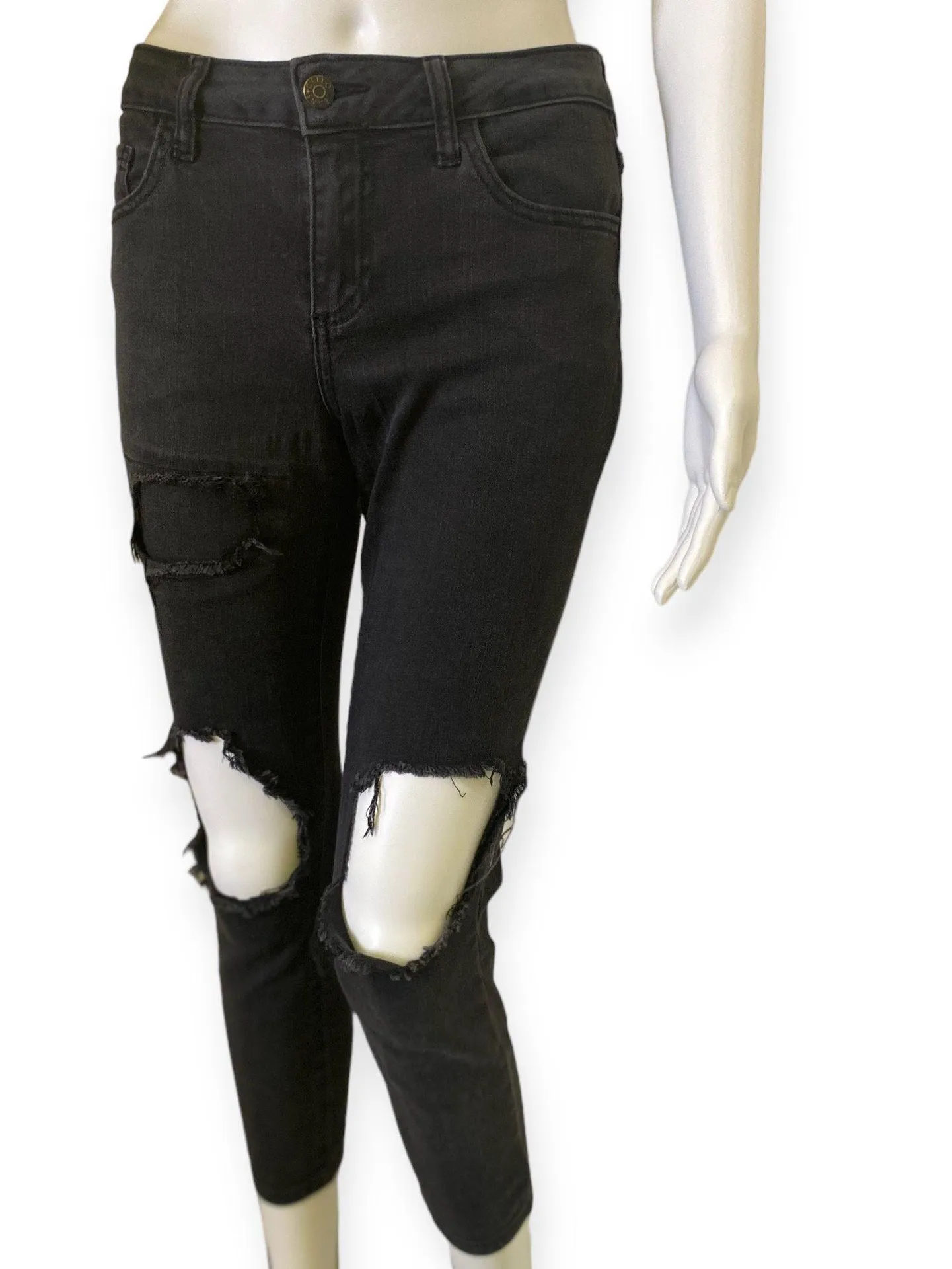 Black Distressed  Denim Jeans - Image 3