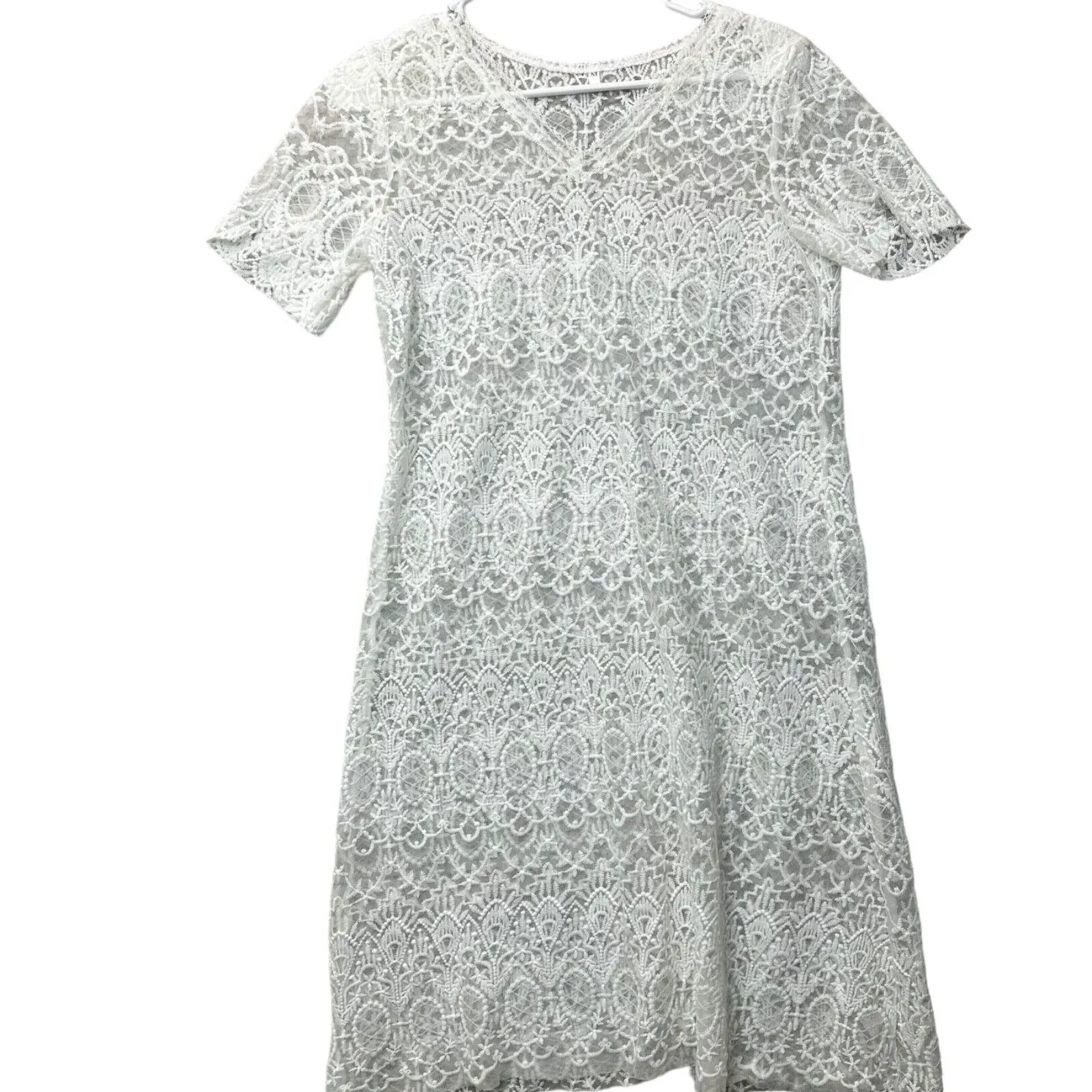 Womens White Crochet Lace‎ Knee - Image 5