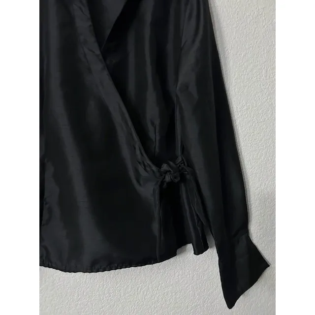 Vintage Y2K JM Collection Womens 18 Black True Wrap Blouse Top Professional - Image 7