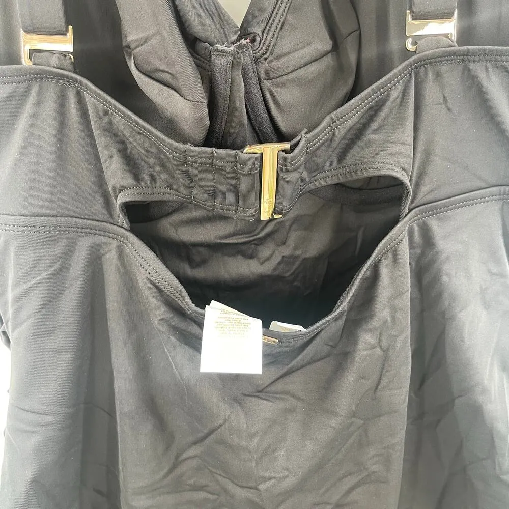 ANNE COLE Swimsuit Size 18W NWT Live In Color Black Plus Curvy One Piece Ruched - Image 15