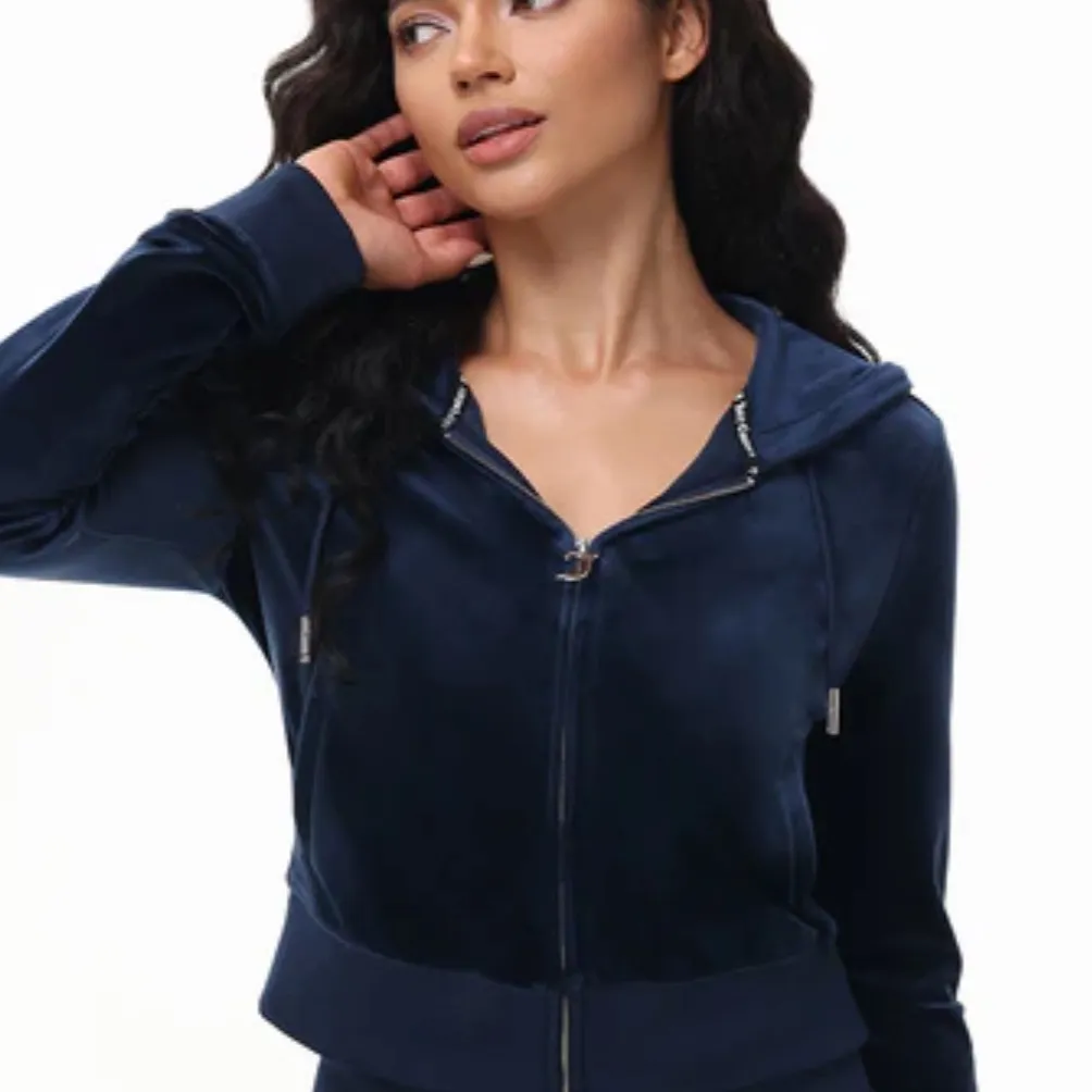 Juicy Couture Black Velour Tracksuit sweat suit sets velvet crystal embroidery - Image 10