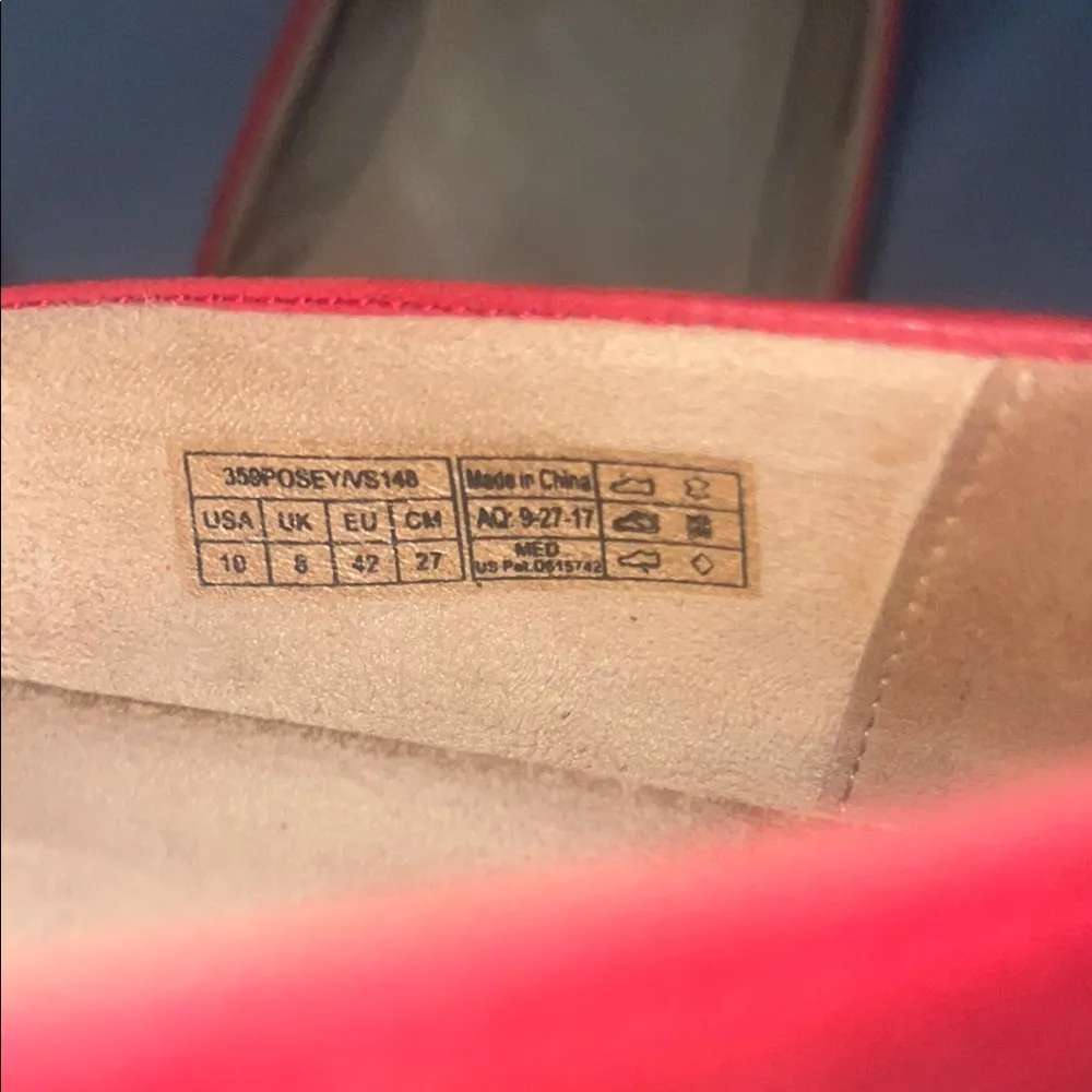 Vionic  Red Flats Perforated Slip-On Loafers - Image 7