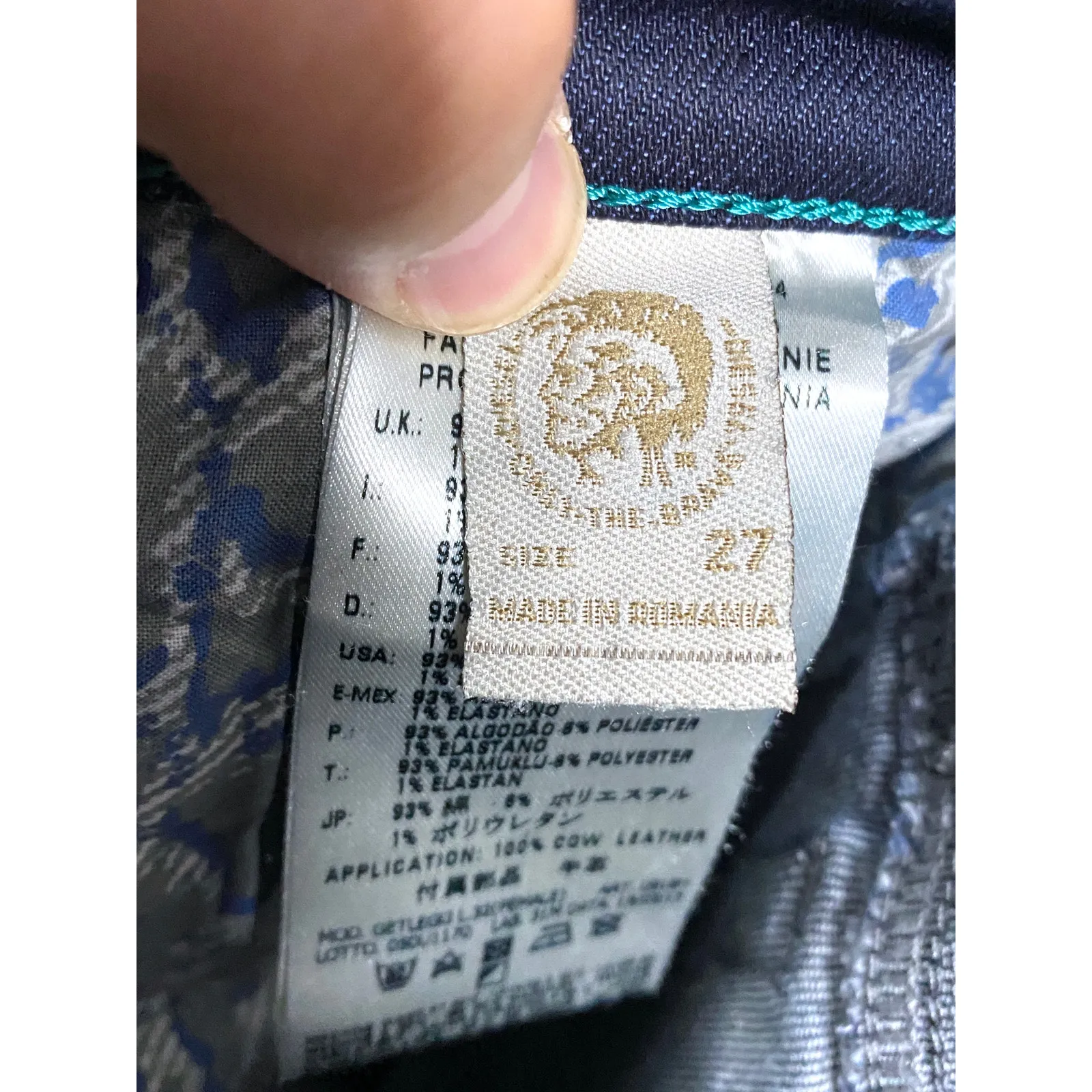 Diesel Jeans Getlegg Slim Skinny Low Waist Womens 27 Distressed Whiskered Grunge - Image 10