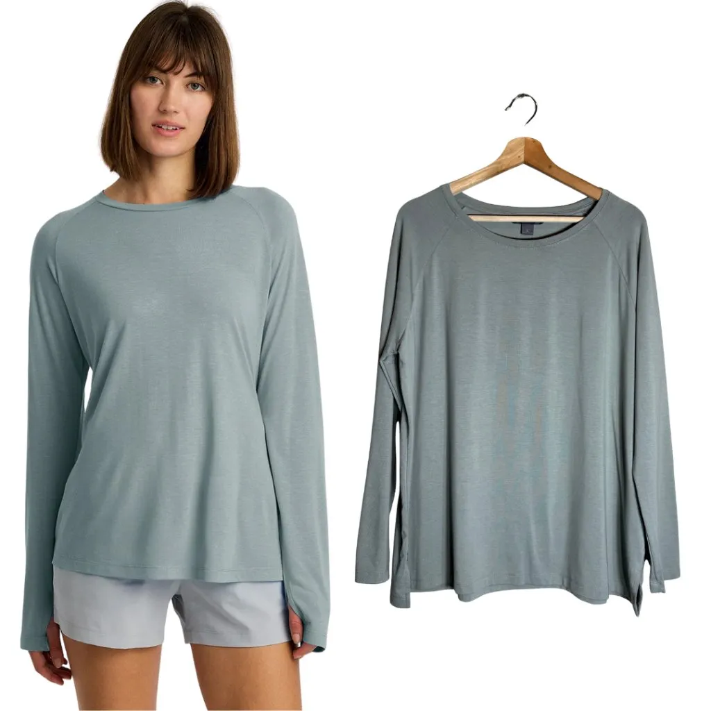 Free Fly Bamboo Lightweight Long Sleeve II Shirt Women's Large Slate Blue NWOT - Image 3