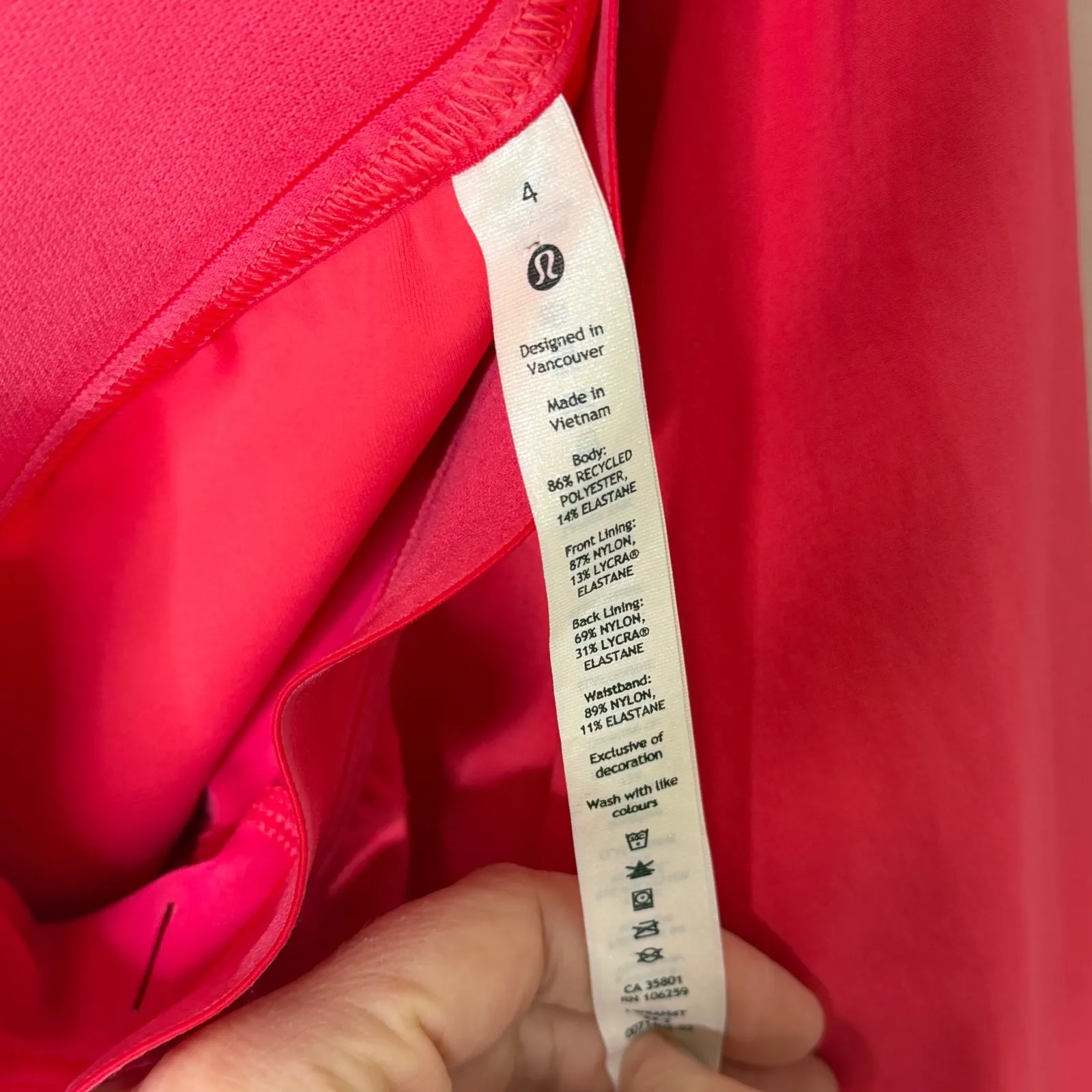 Lululemon Court Rival Skirt Pink Athletic Tennis Golf Women's Size 4 - Image 8