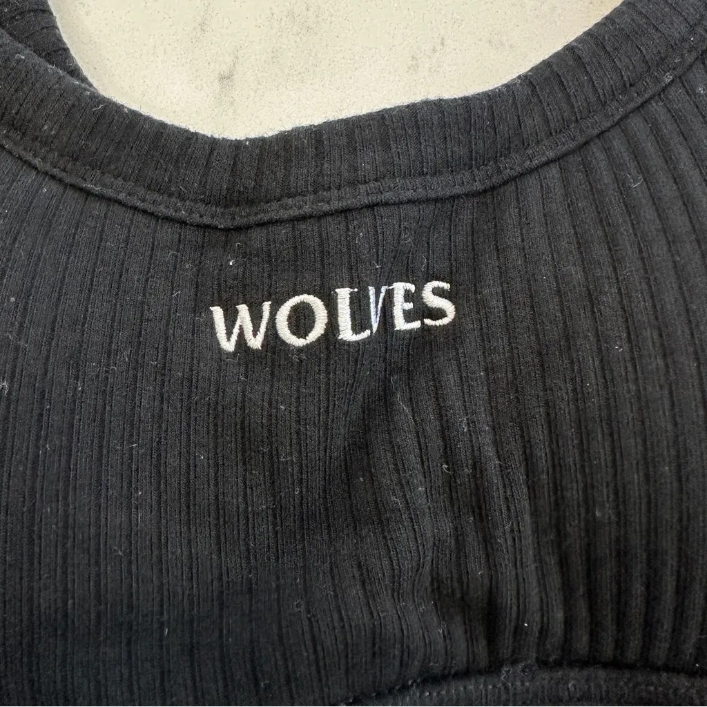 Darc Sport Wolves SHE Black Ribbed Sports Bra Size Extra Small 10 of 400 - Image 3