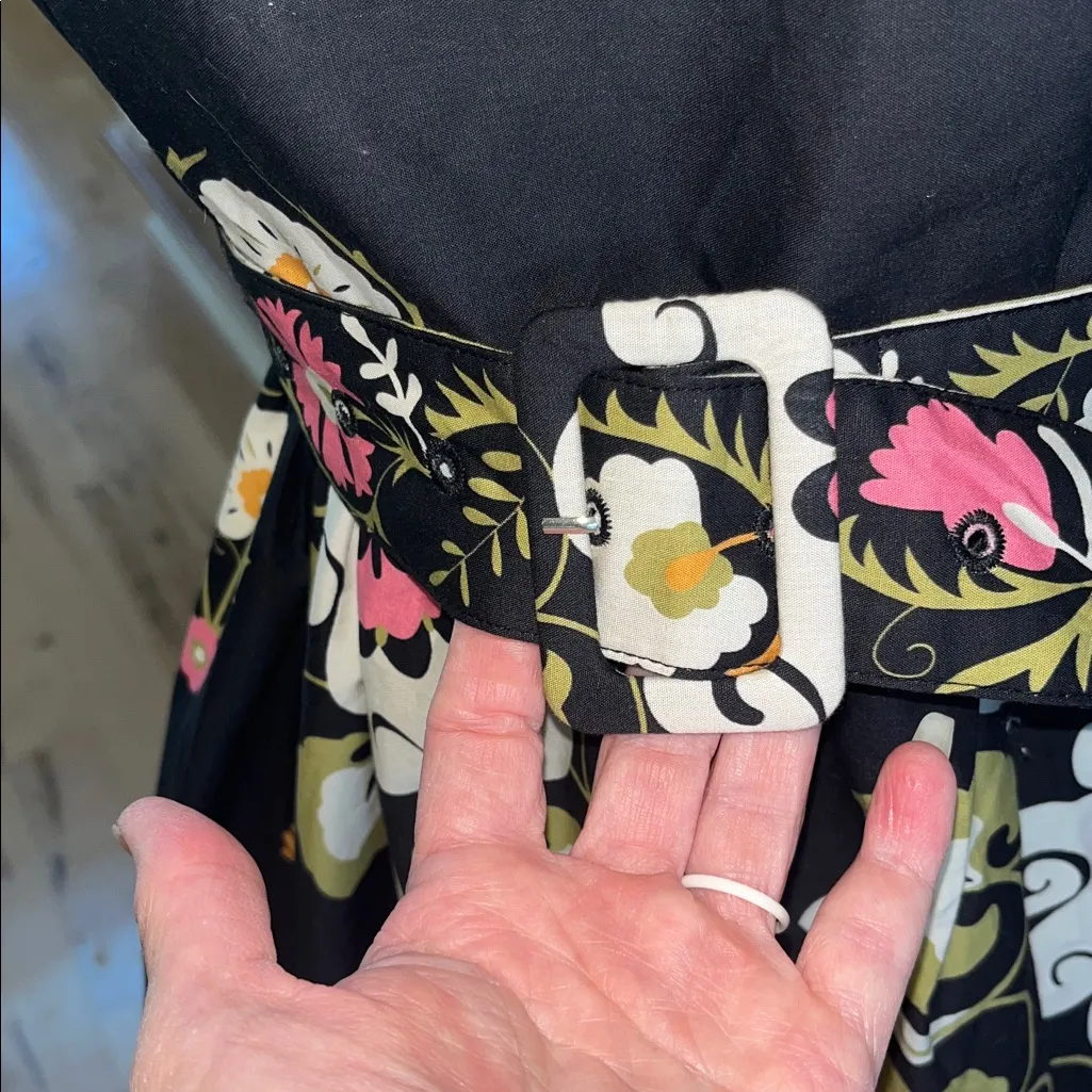 Avara Maxine Dress Maxi Black Floral New Belted Size XS - Image 5