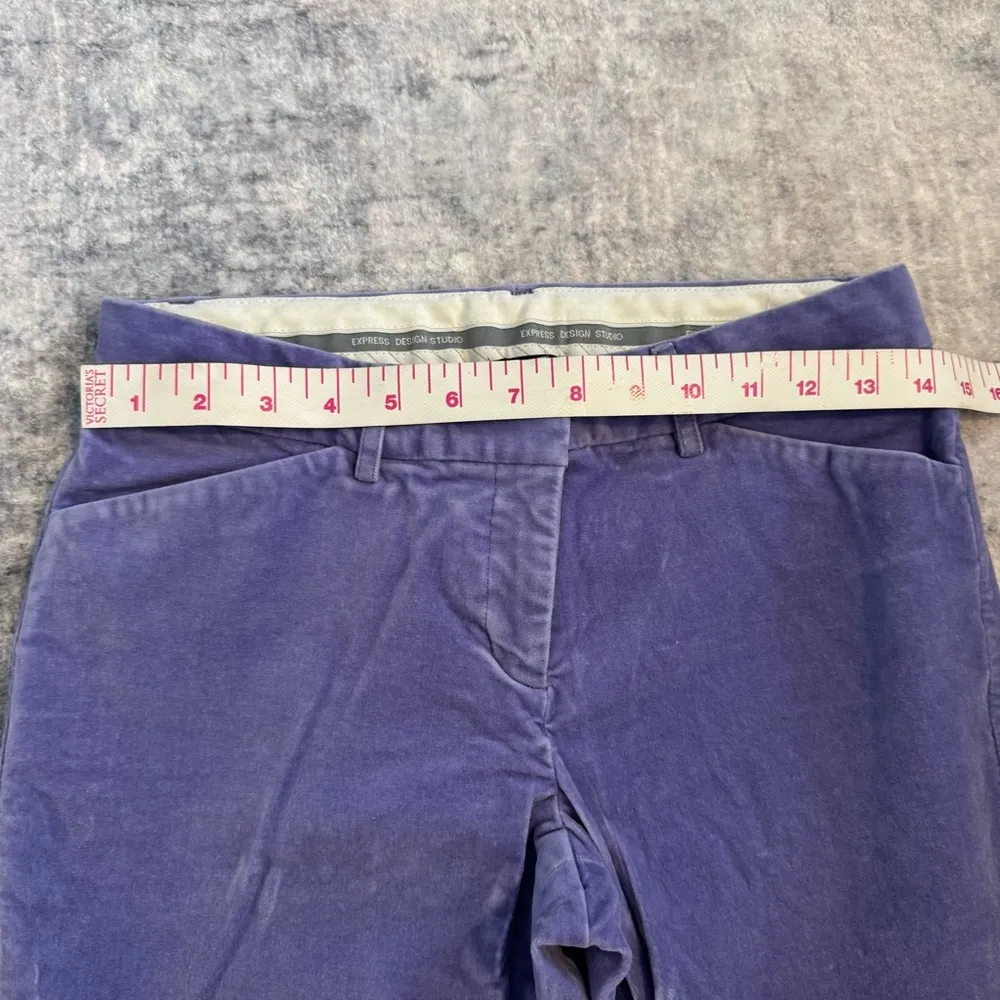 Vintage Purple Velvet Velour Express EDITOR Flare pants Sz 4 - Image 5