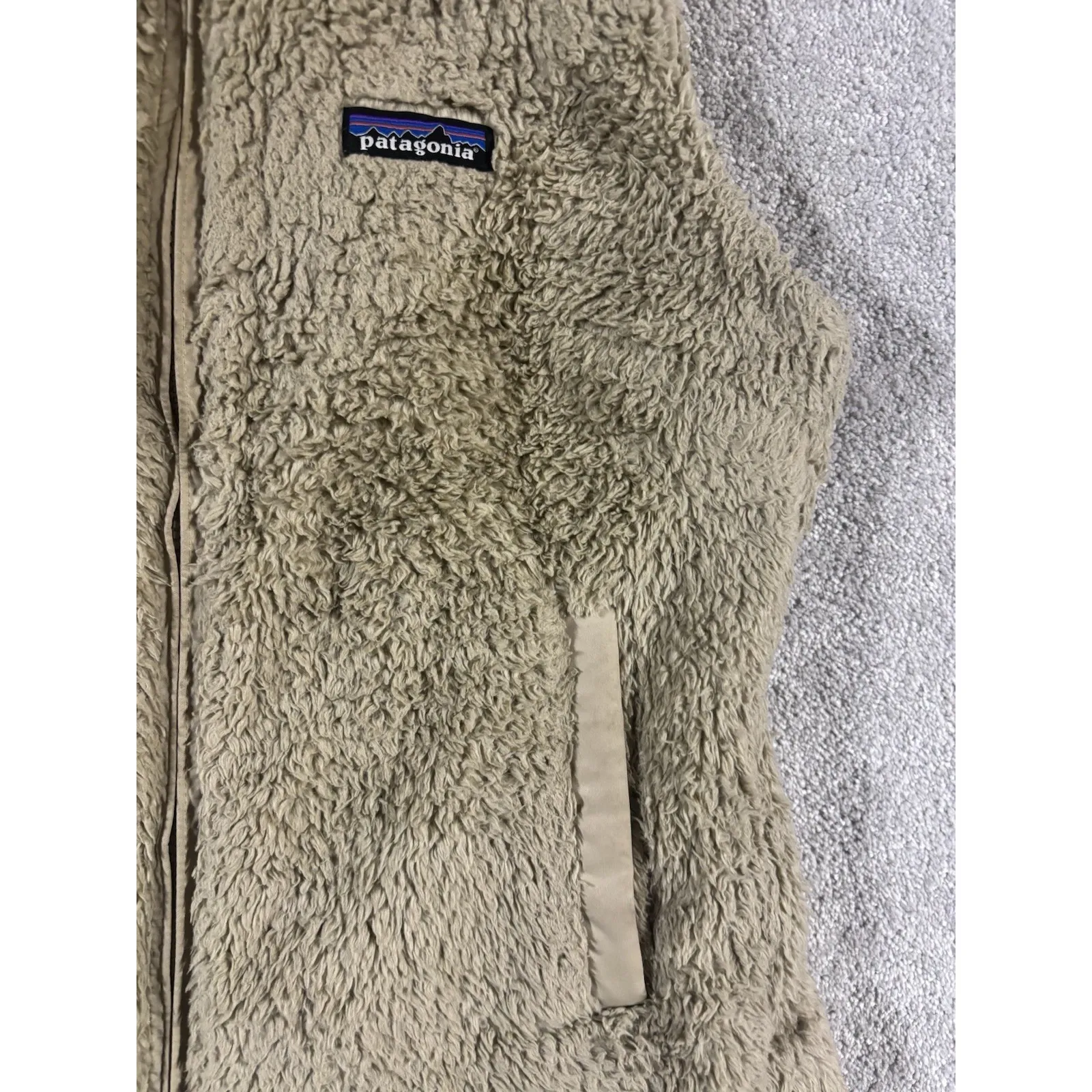 Patagonia Los Gatos‎ Fleece Full Zip Vest Tan Khaki Women's Small - Image 2
