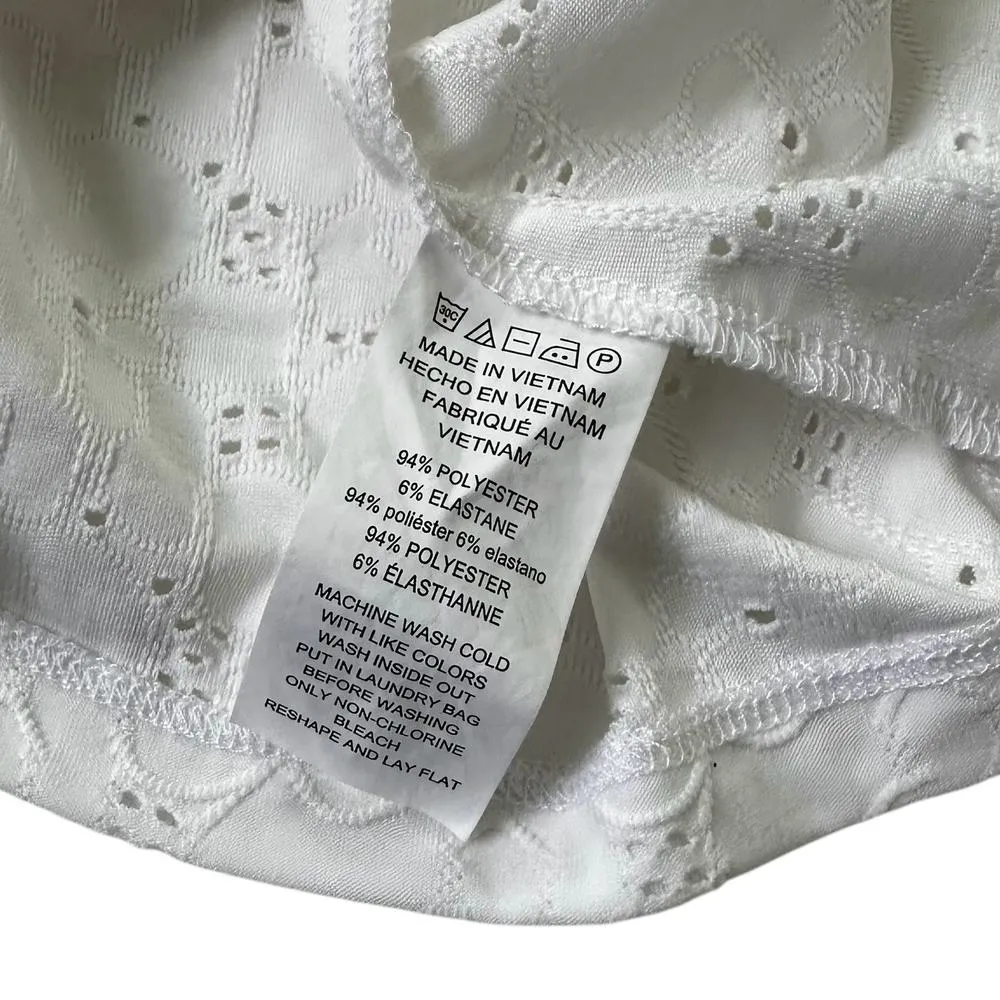 Michael Kors White Eyelet Shirt Women Top Size Large | 4-27 - Image 4