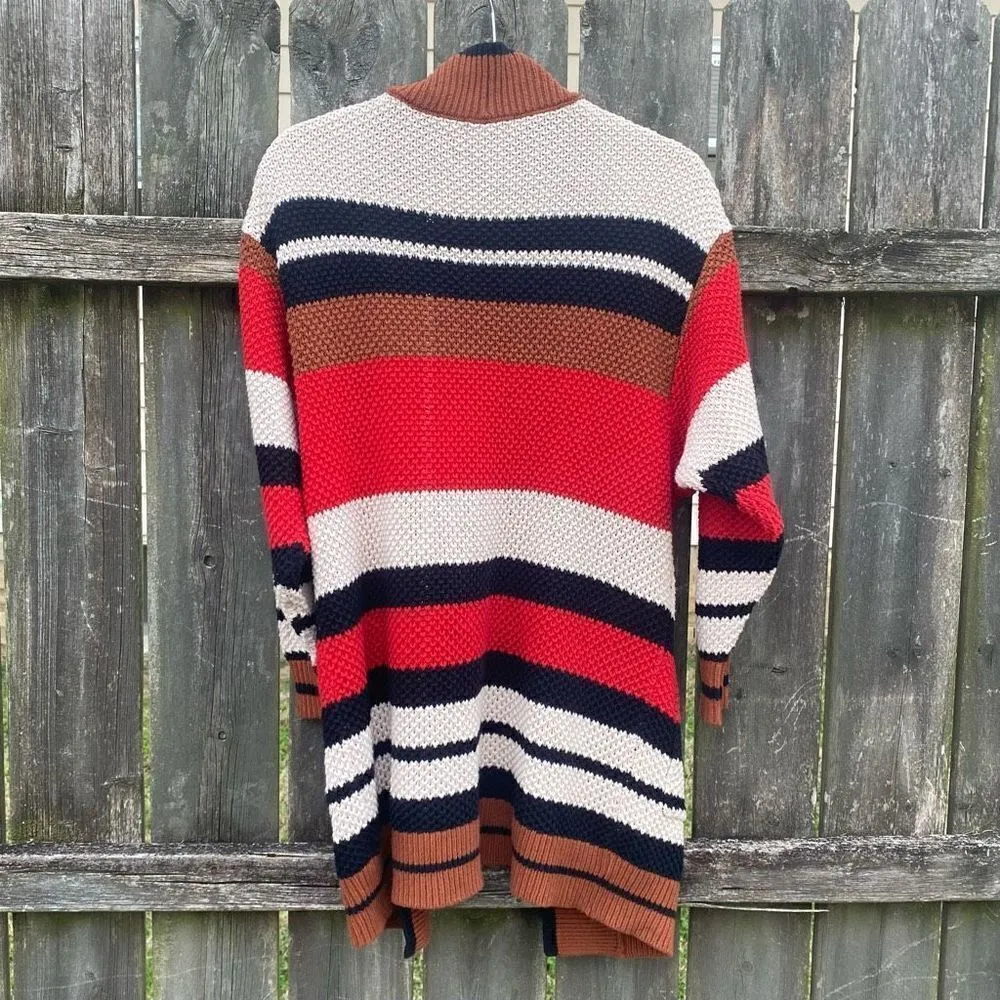 Express Color Block‎ Knit Open Front Cardigan | XS Peitite - Image 3