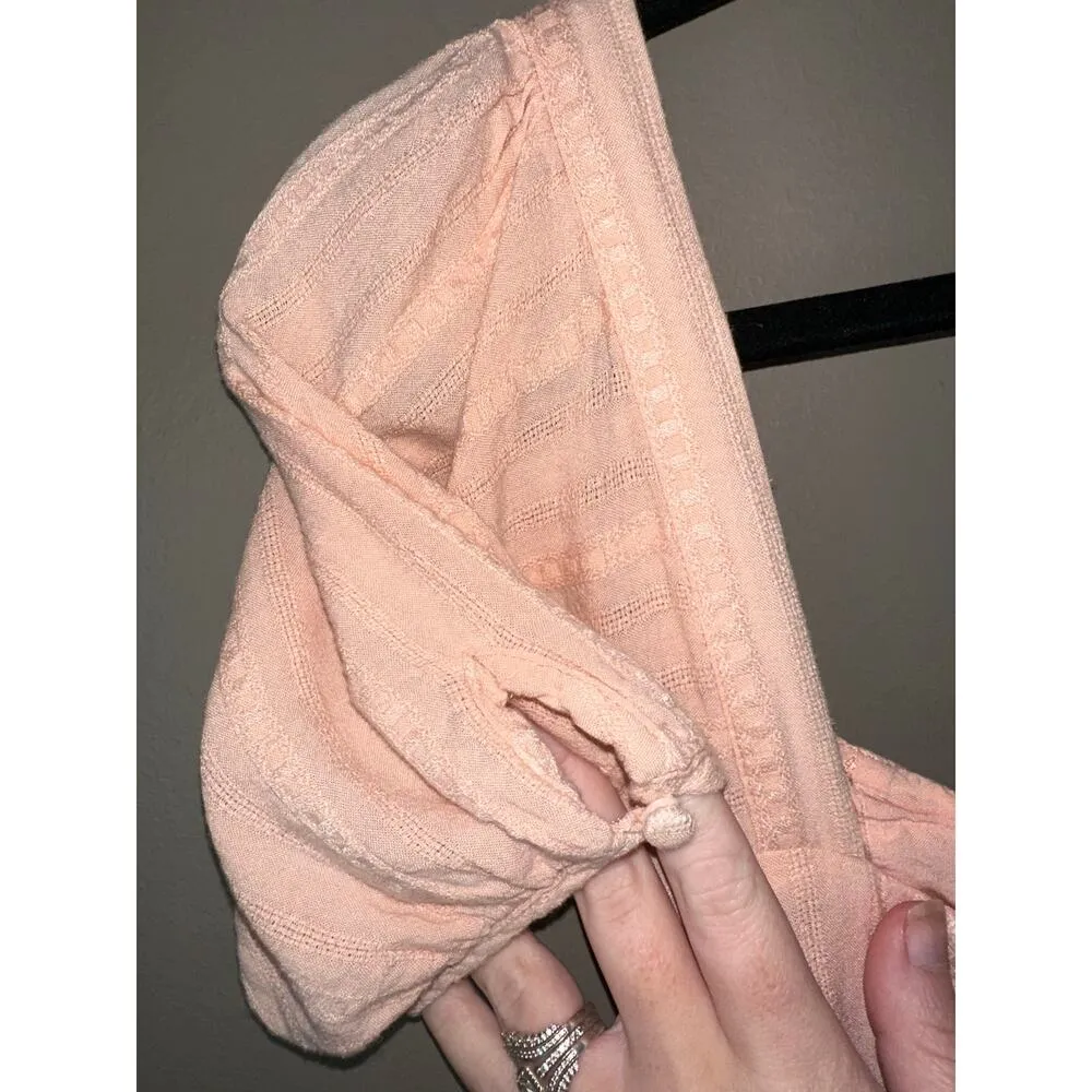 Lulu’s Pink/ Peach Tie Detail Short Sleeve Off Shoulder Mini Dress Size Small - Image 4