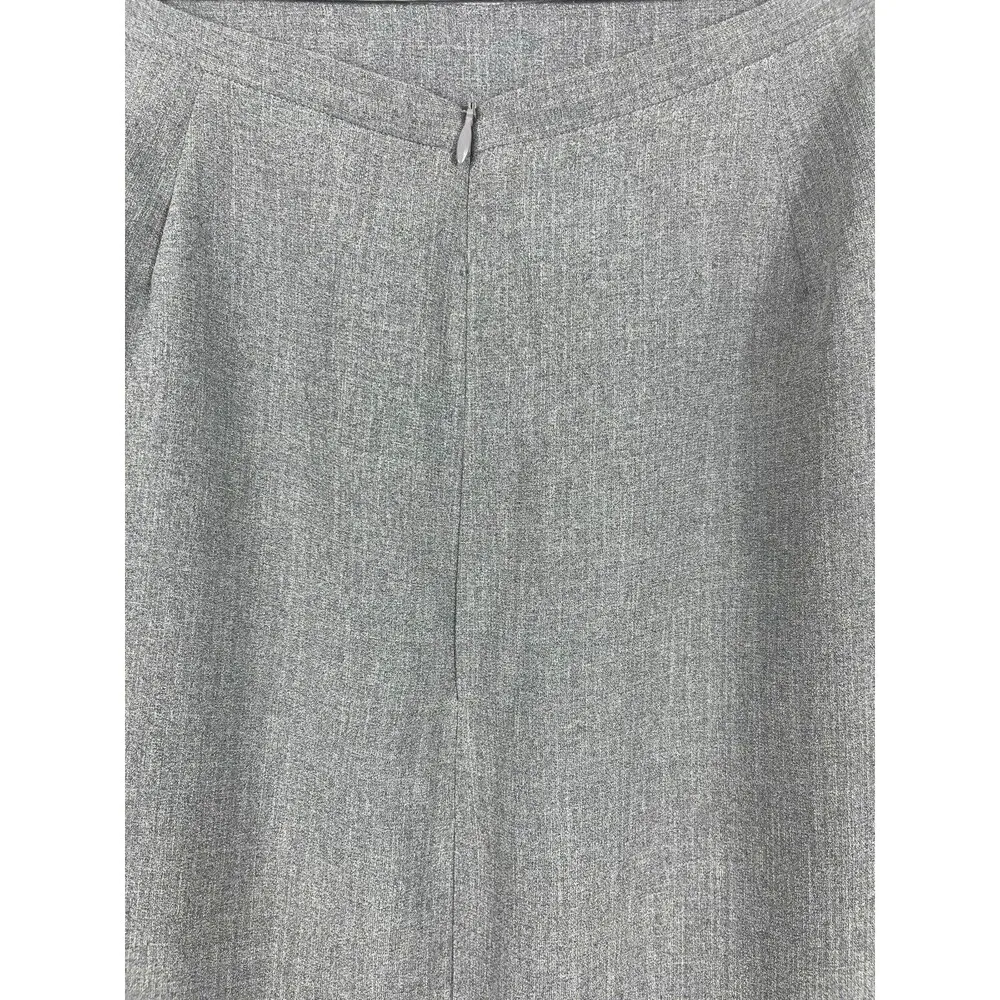 New York & Company Gray Maxi Length Side Slits Tie Waist Zip Back Skirt 10 - Image 3