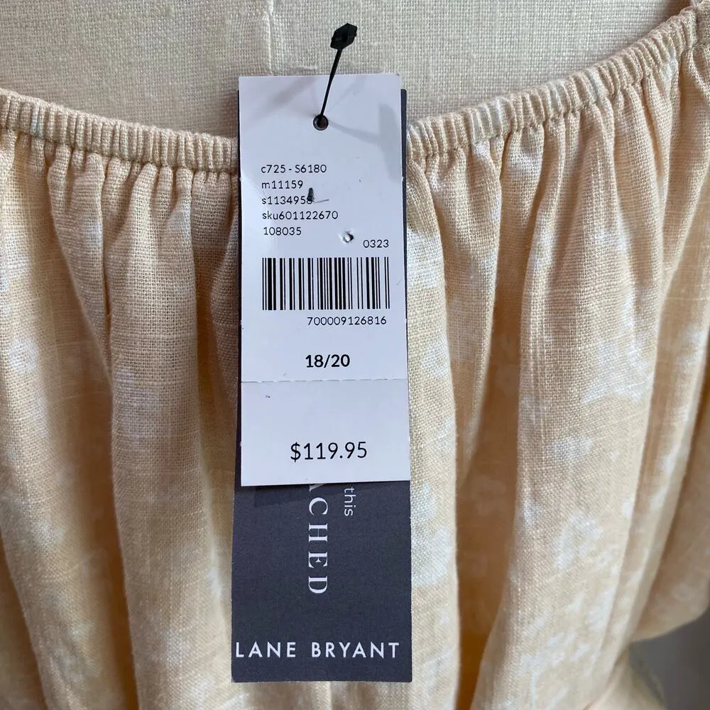 Lane Bryant Linen Blend Smocked-Shoulder Puff-Sleeve Dress Size 18/20 - Image 10