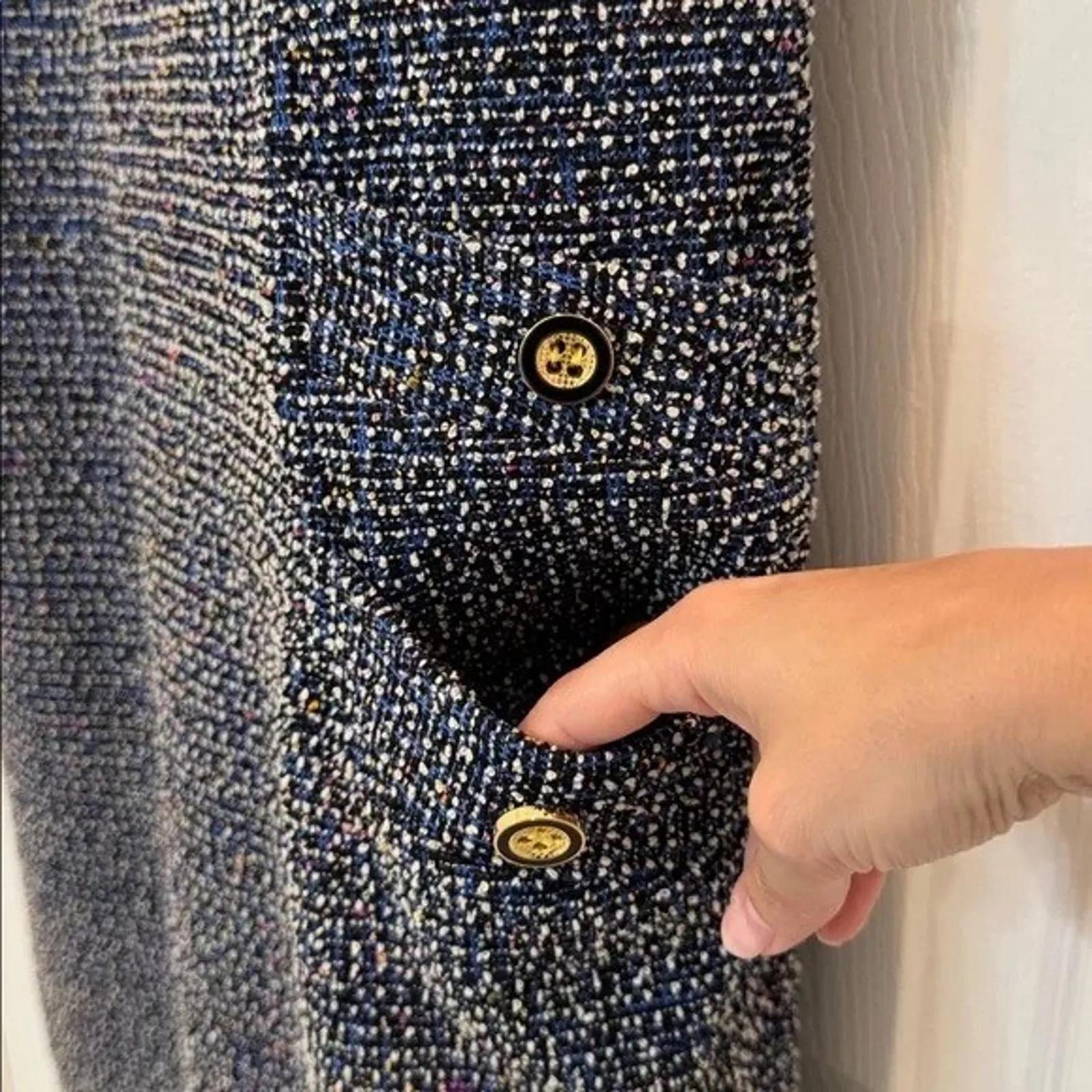 J. McLaughlin Carlisle Tweed Dress in Blue Size XL - Image 8