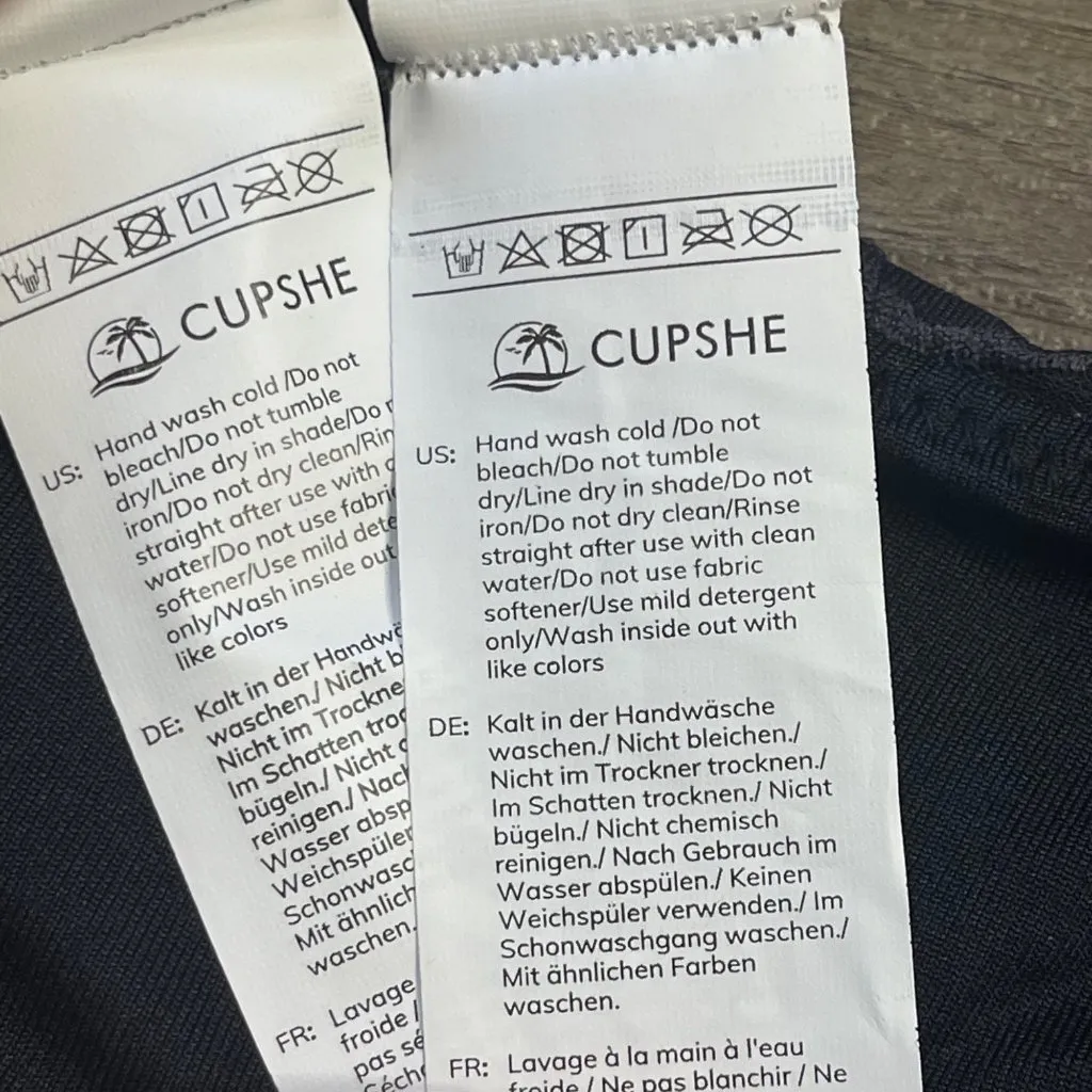 Cupshe Floral Scalloped Top Bikini Set High Waist Bottoms Womens Size Large‎ NEW - Image 7