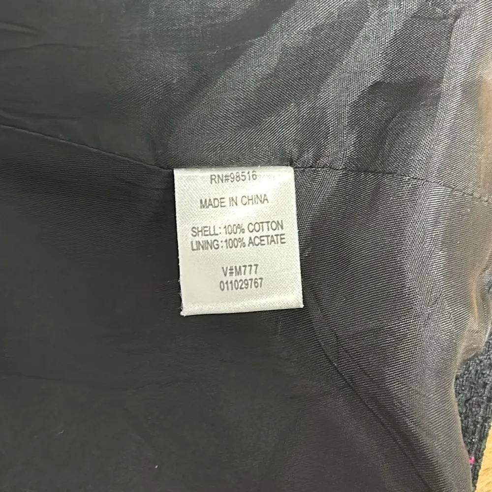 Coldwater Creek Sz 10 Cropped Jacket Blazer Floral Paisley Print m Black Womens - Image 11