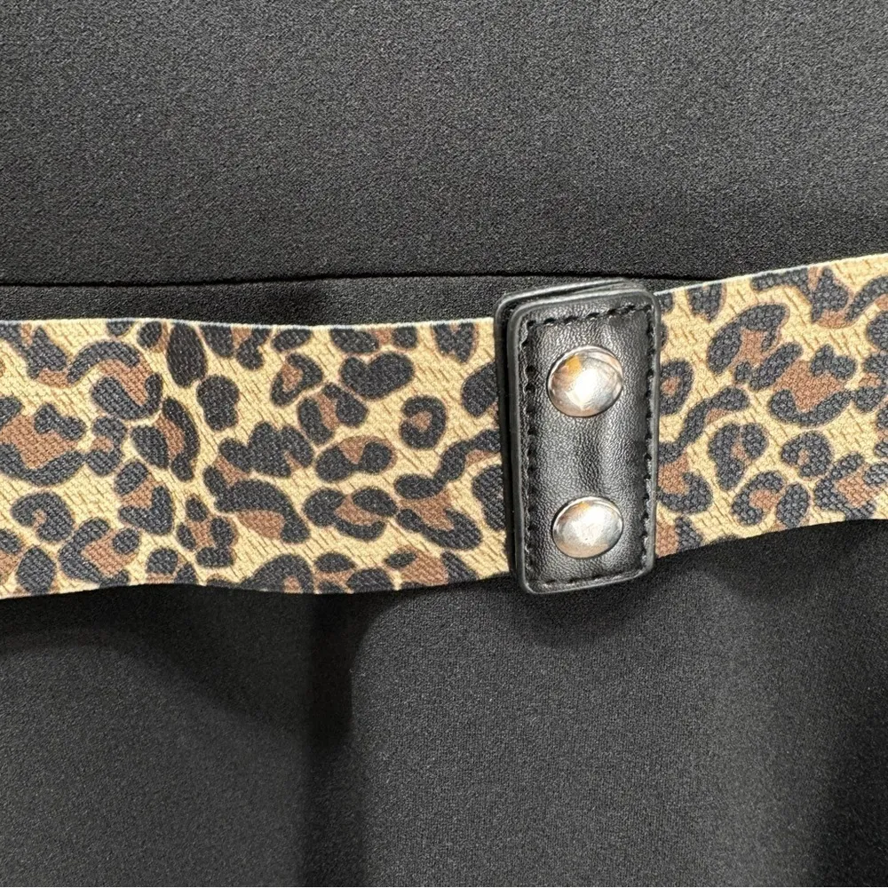 Black Cowl Neck Midi Dress with Animal Print Belt by Danny & Nicole Size 12 NEW - Image 6