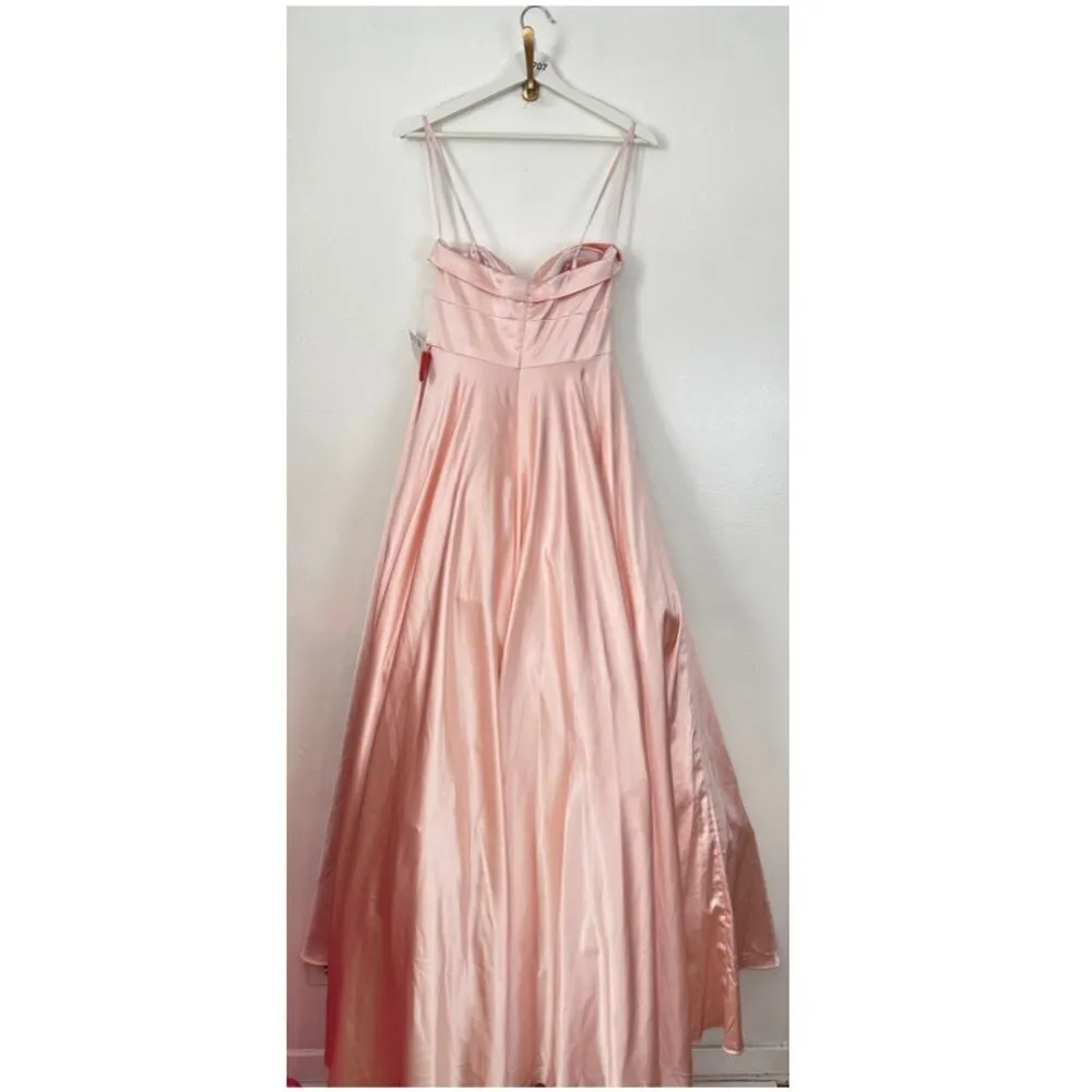MAC DUGGAL Bow Sweetheart Strapless A Line Gown Prom Dress in Blush Size US 6 - Image 10